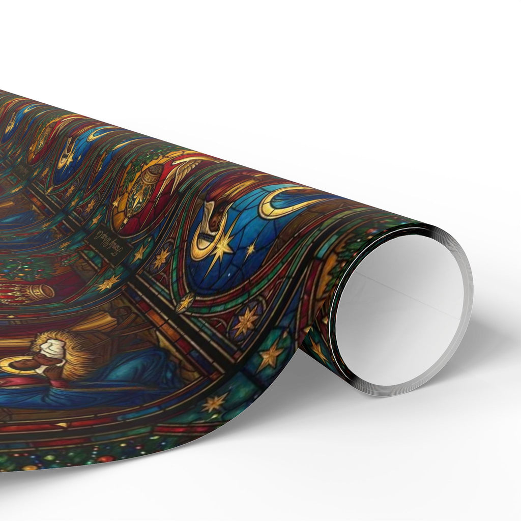 Jewel Tone Nativity Scene Christmas Gift Wrap — Family Wrap Co.