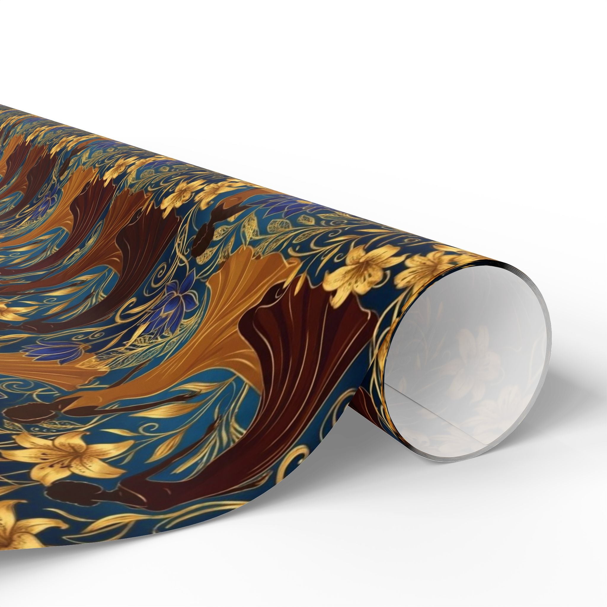 Blue Gold Botanical Luxe Wrapping Paper — Family Wrap Co.