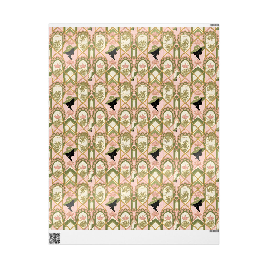Pink & Green Deco Bloom Silhouettes Gift Wrap — Family Wrap Co.