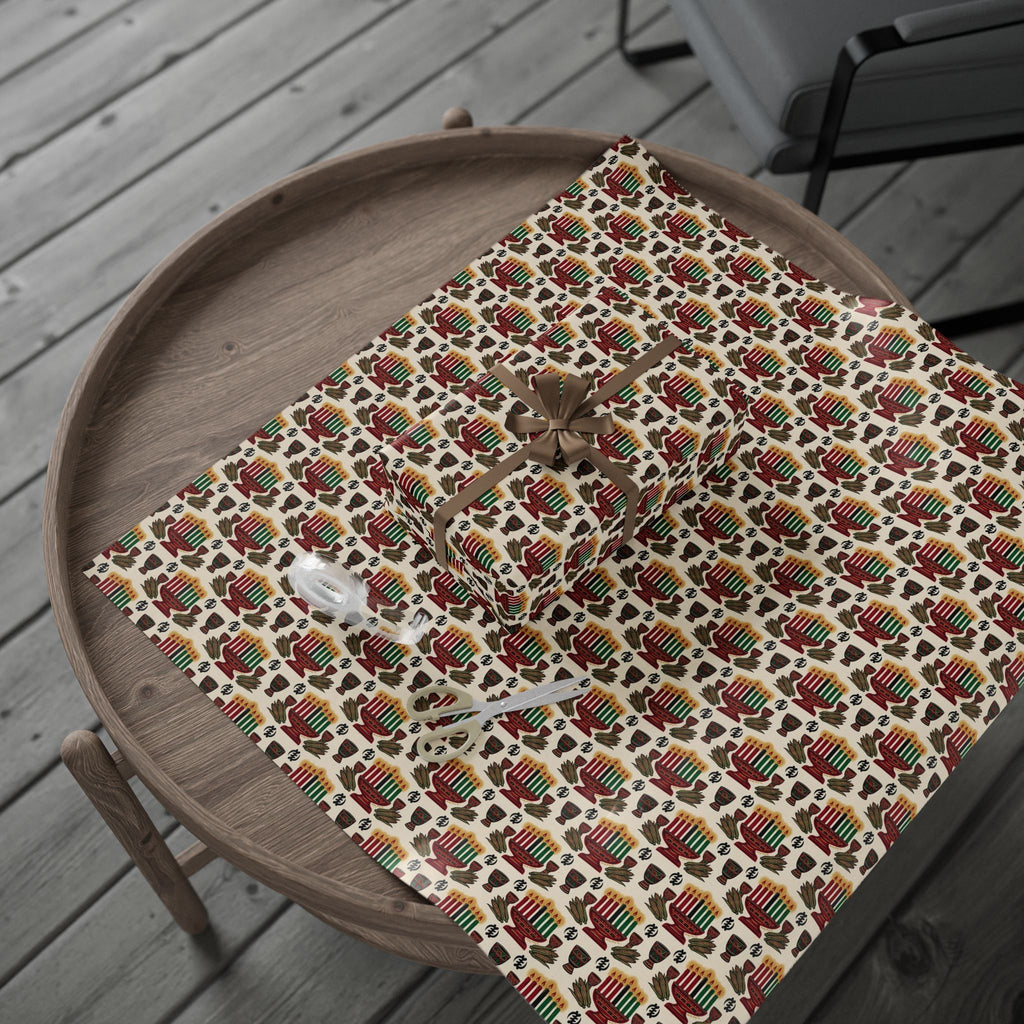 Kinara Kwanzaa Celebration Pattern — African American Gift Wrap by Family Wrap Co.