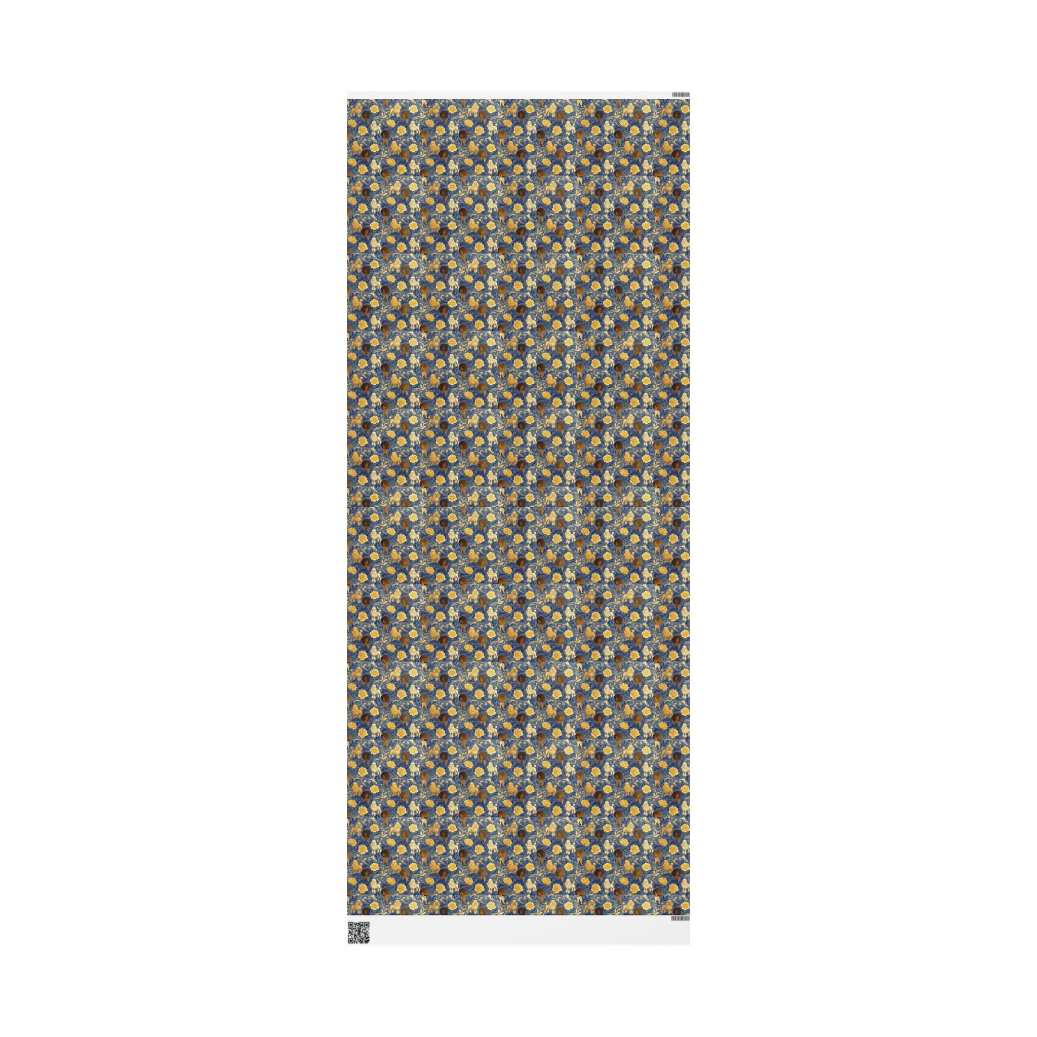 Sapphire Crown & Golden Bloom Wrapping Paper — Family Wrap Co.