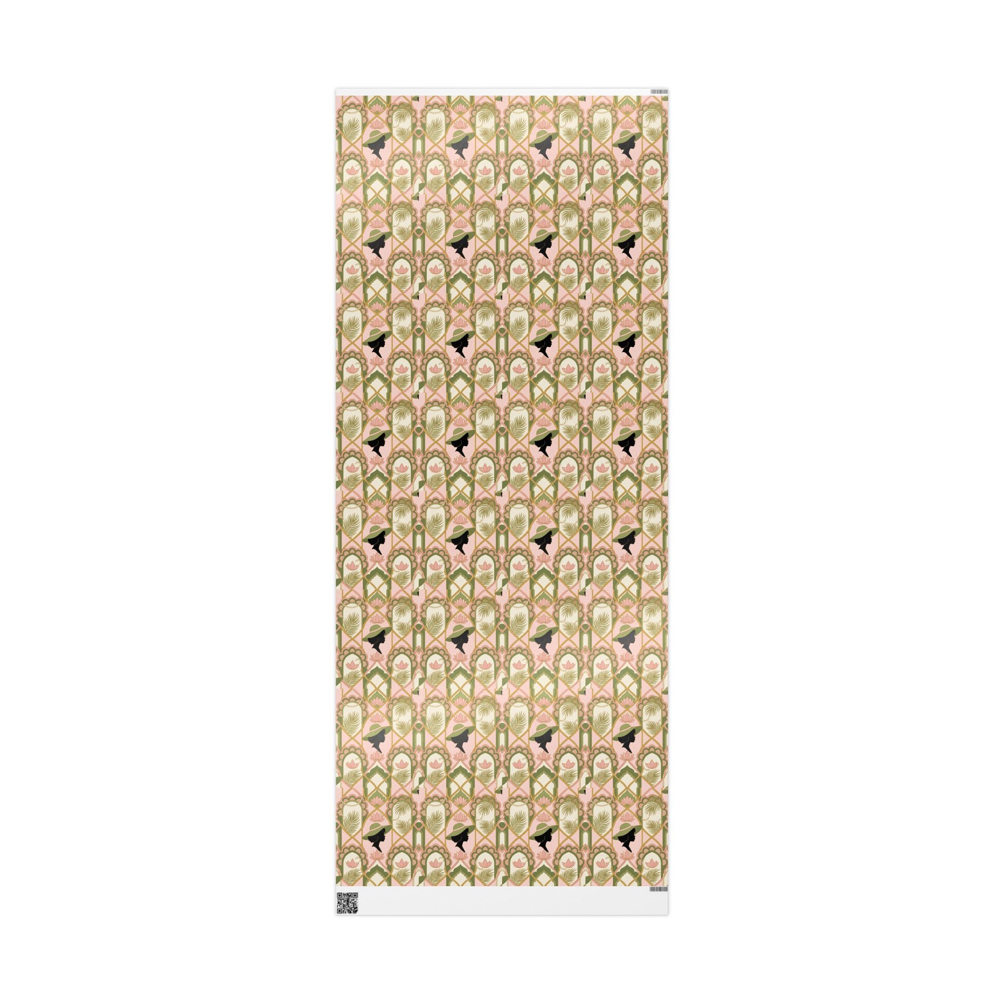 Pink & Green Deco Bloom Silhouettes Gift Wrap — Family Wrap Co.