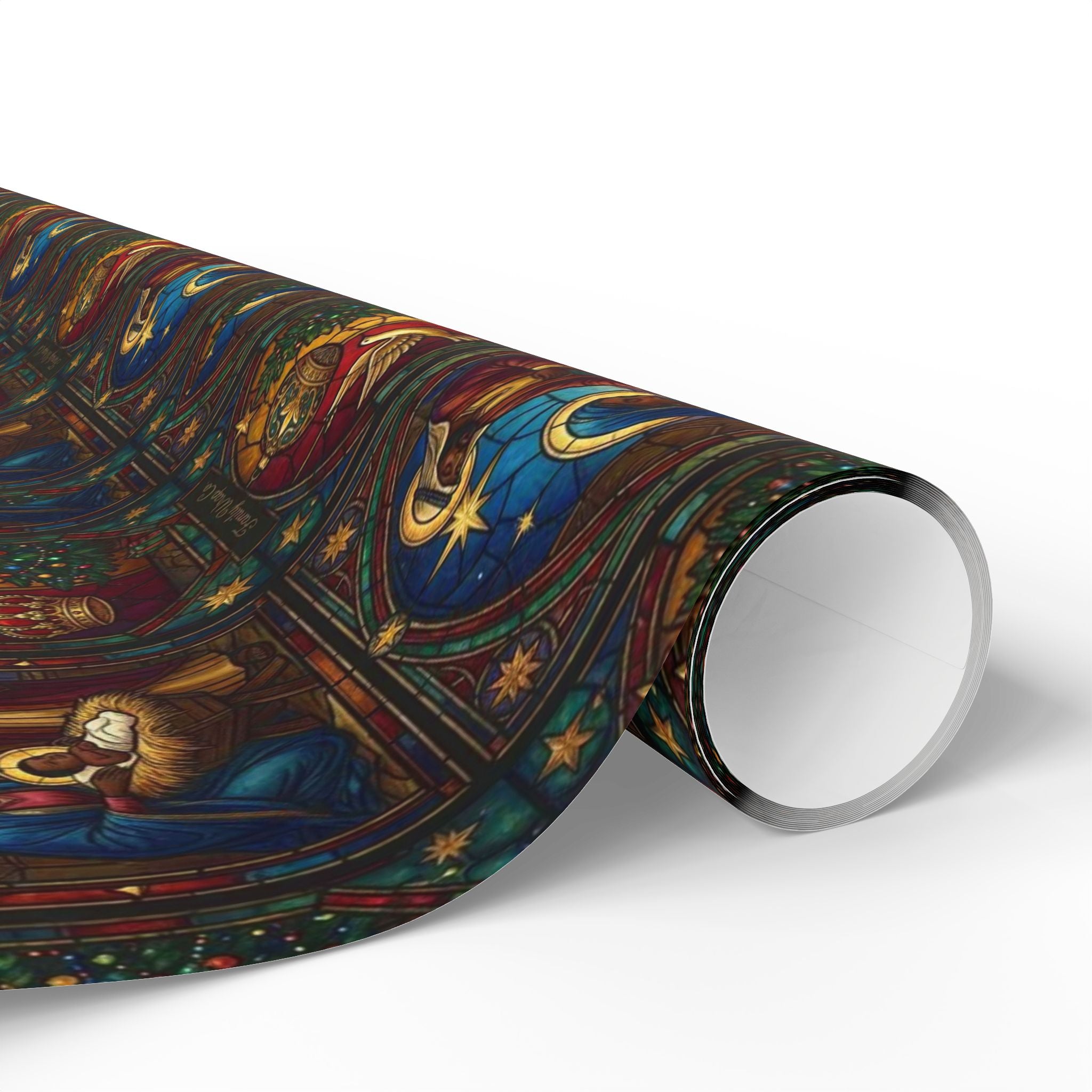 Jewel Tone Nativity Scene Christmas Gift Wrap — Family Wrap Co.