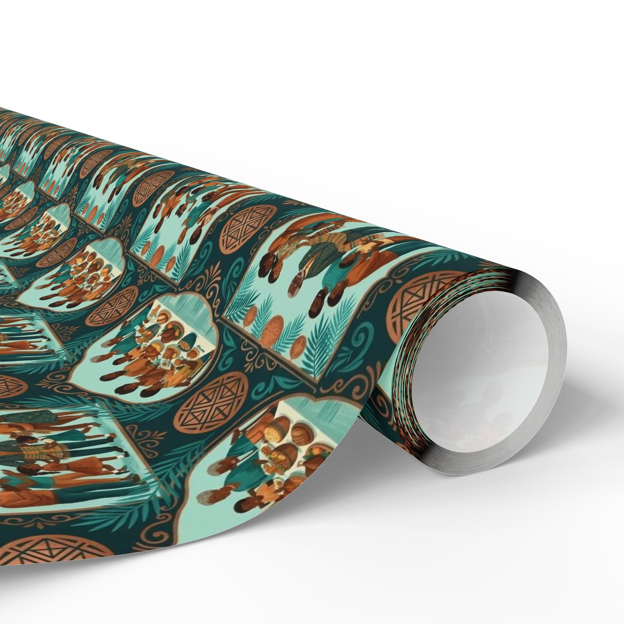 Teal & Copper Heritage Wrapping Paper — Family Wrap Co.