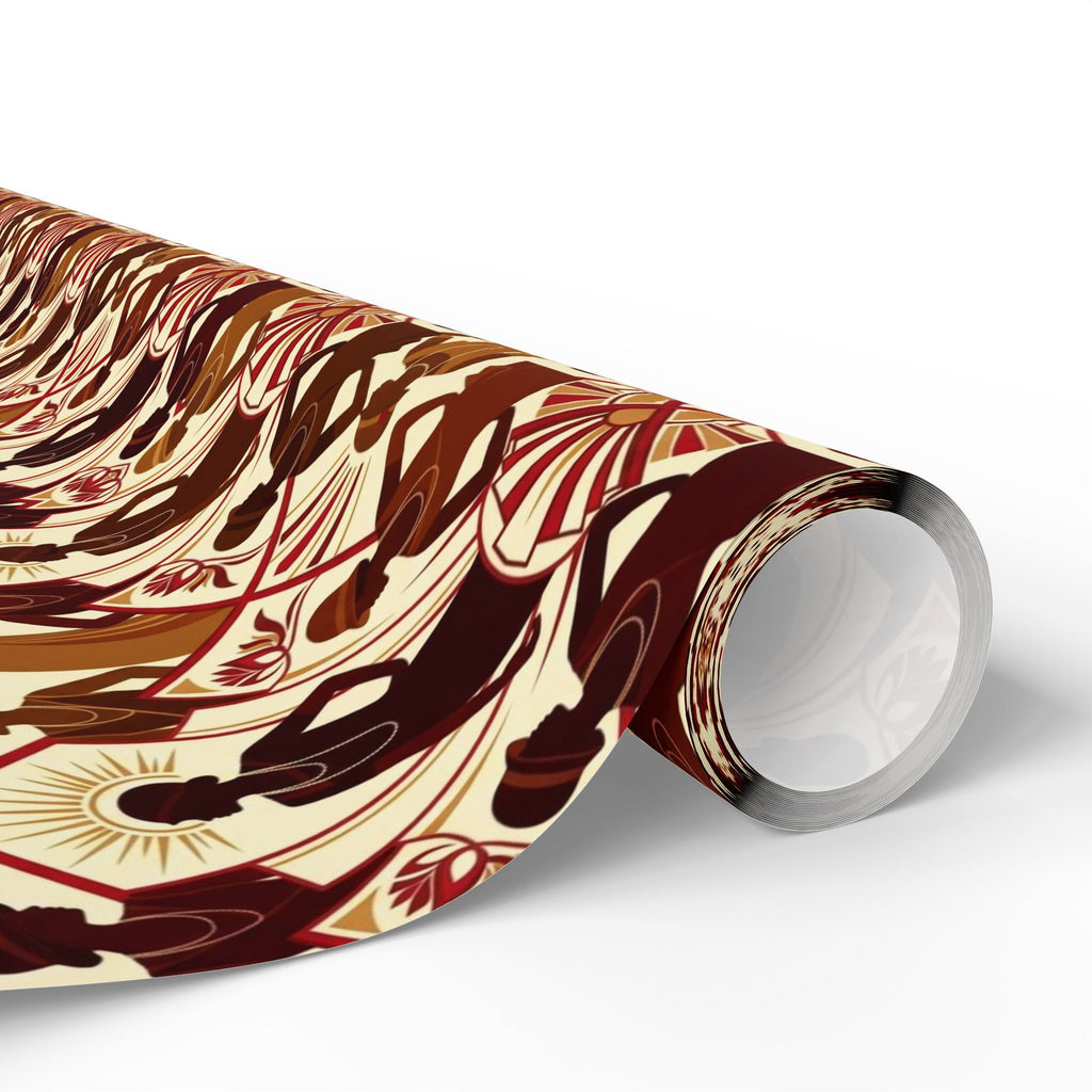 Crimson & Cream Art Deco Silhouettes Wrapping Paper — Family Wrap Co.