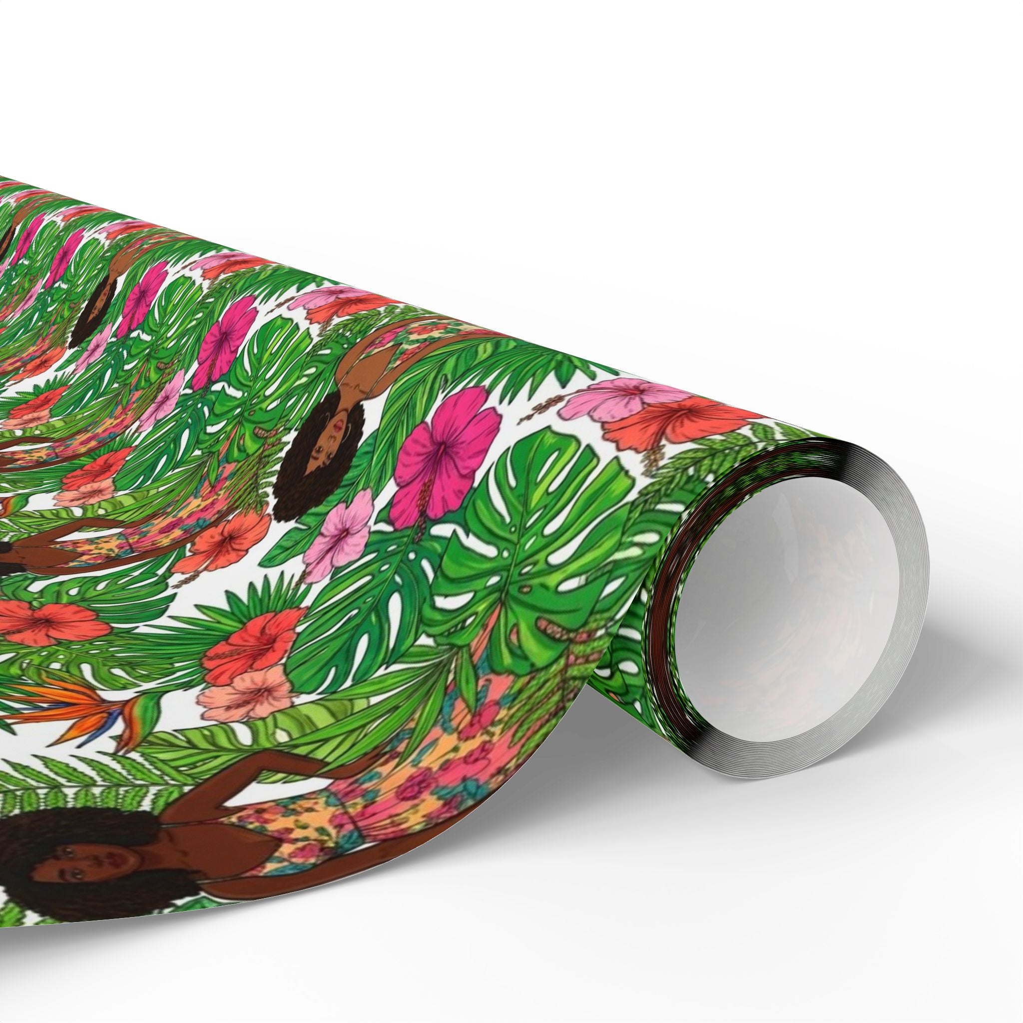 Pink & Green Botanical Garden Wrapping Paper — Family Wrap Co.