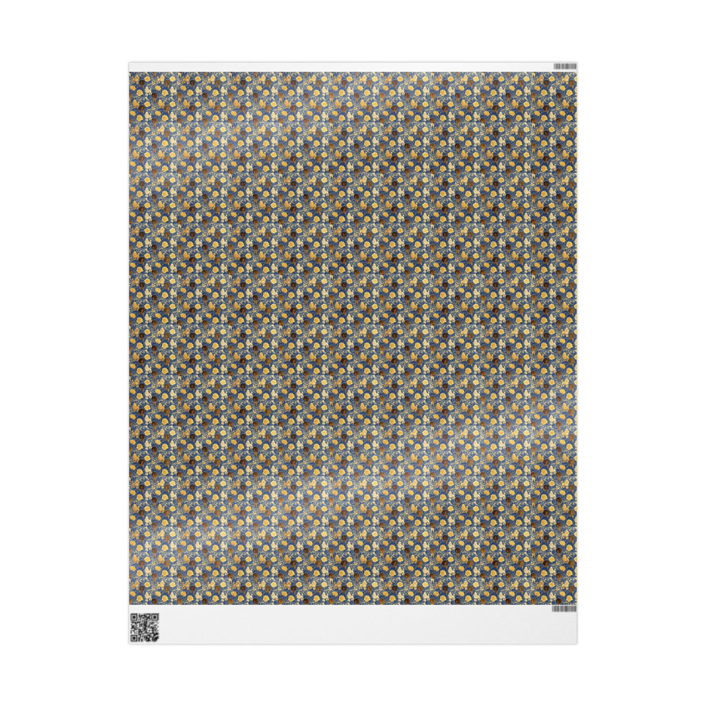Sapphire Crown & Golden Bloom — African American Gift Wrap by Family Wrap Co.