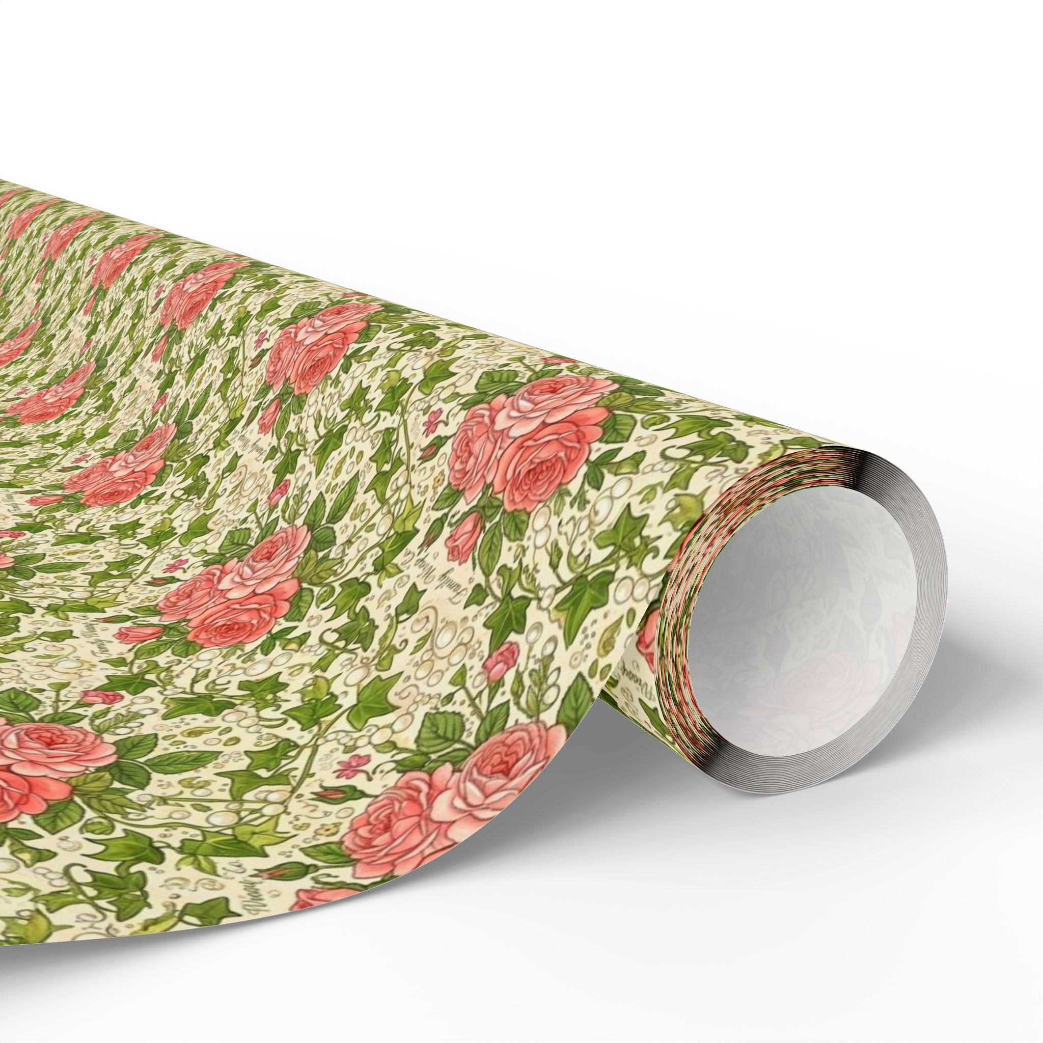 Pink & Green Pearl Garden Pattern — African American Gift Wrap by Family Wrap Co.