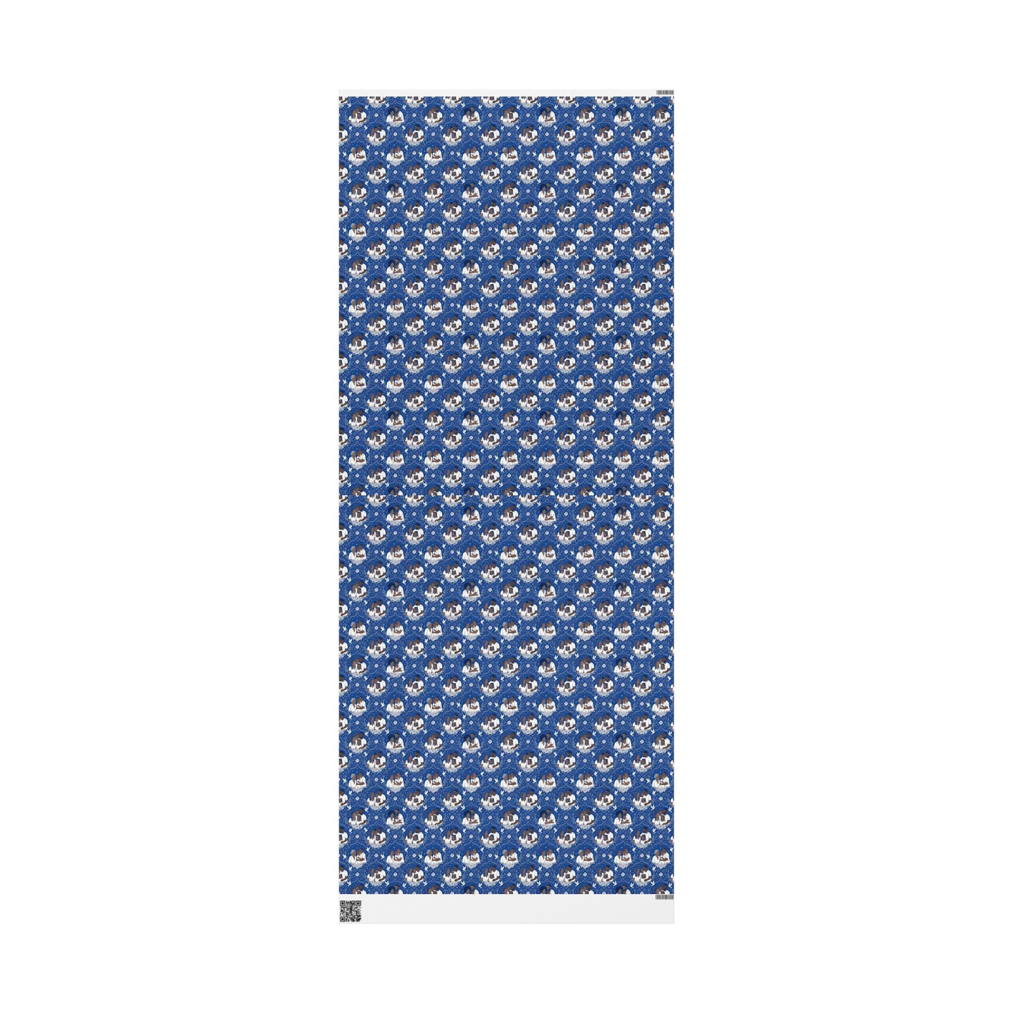 Star Rise Families of Light — Royal Blue & Silver Celestial Wrapping Paper — Family Wrap Co.