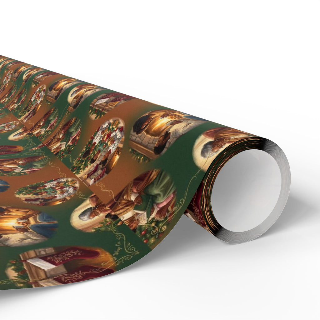 Holiday Hearthside Memories Pattern — African American Gift Wrap by Family Wrap Co.