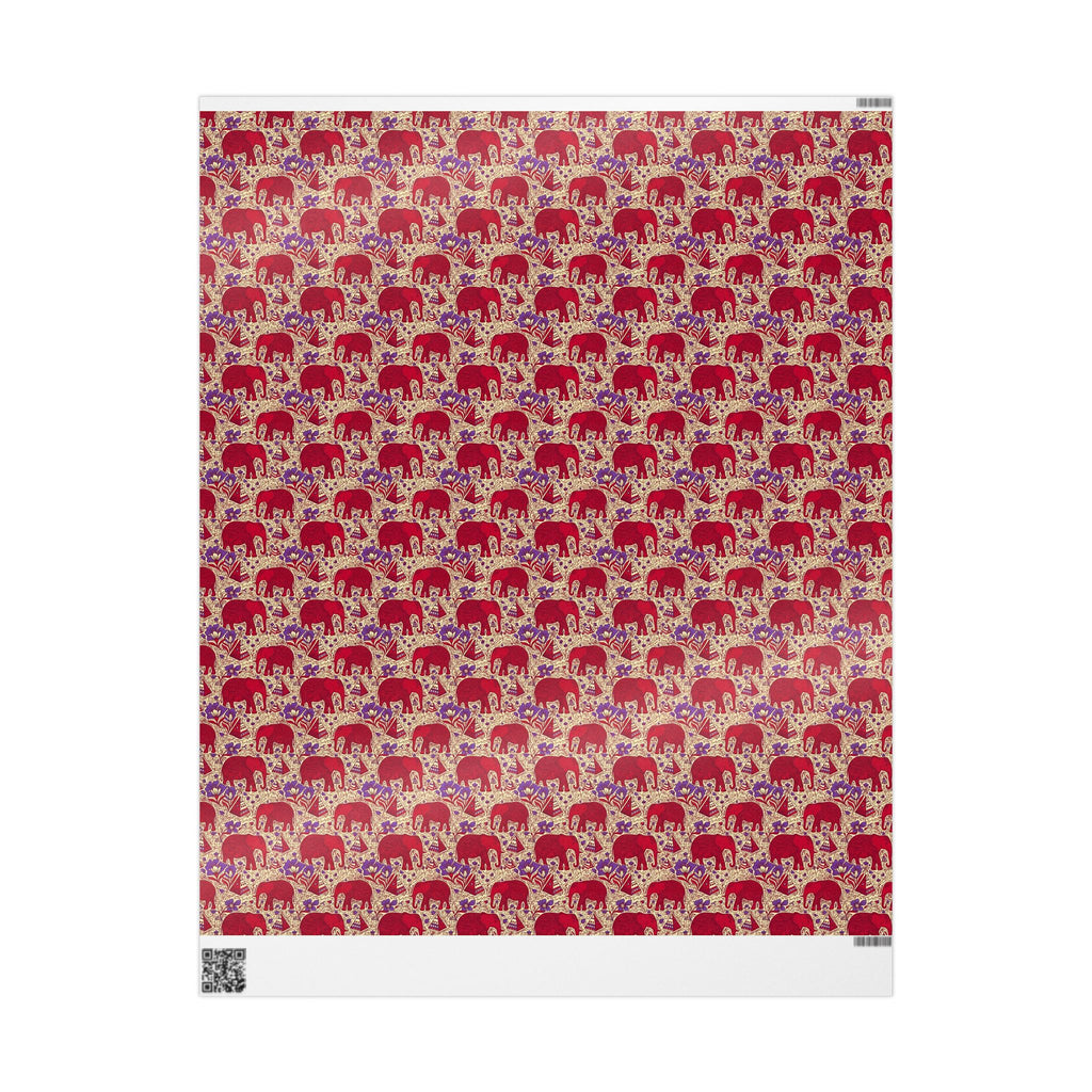 Crimson & Cream Regal Pattern — African American Gift Wrap by Family Wrap Co.