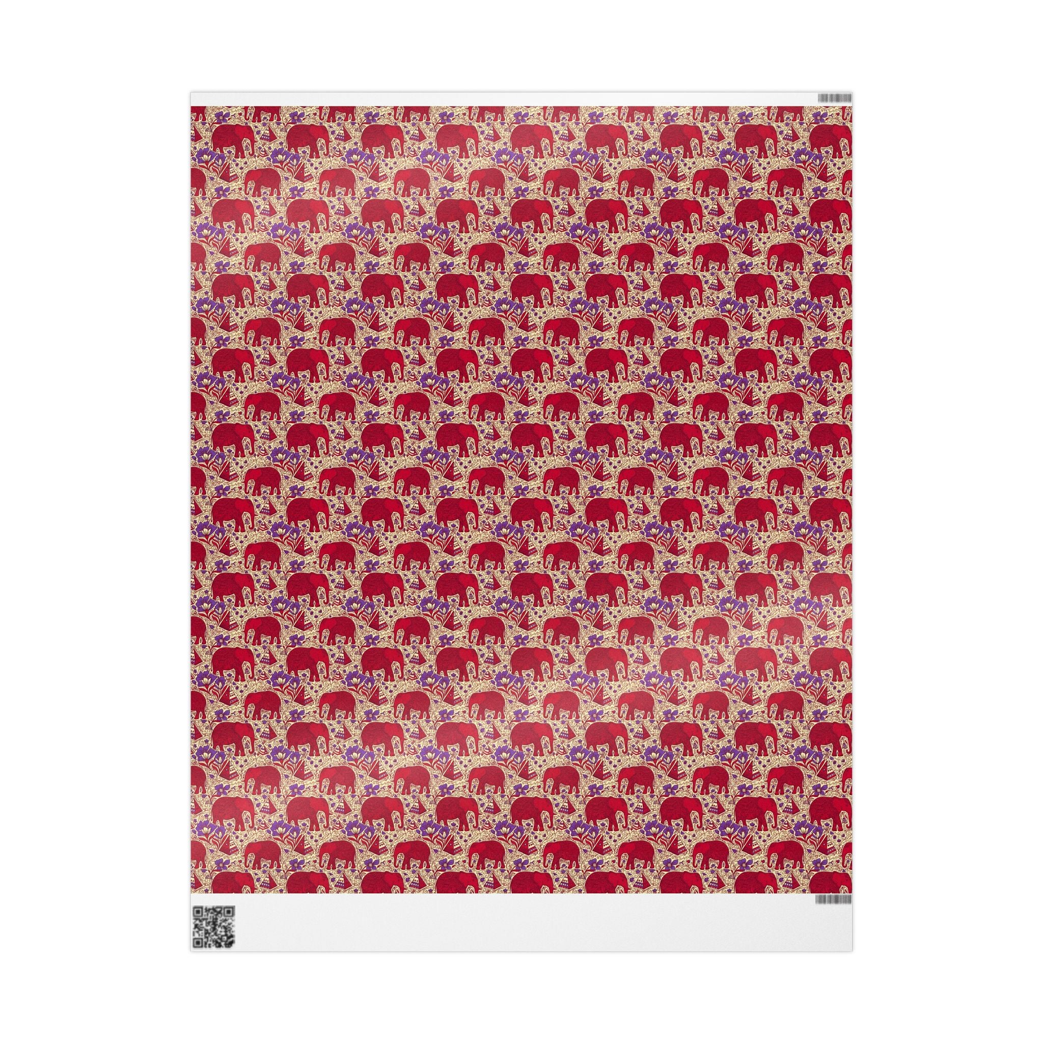 Crimson & Cream Regal Pattern — African American Gift Wrap by Family Wrap Co.