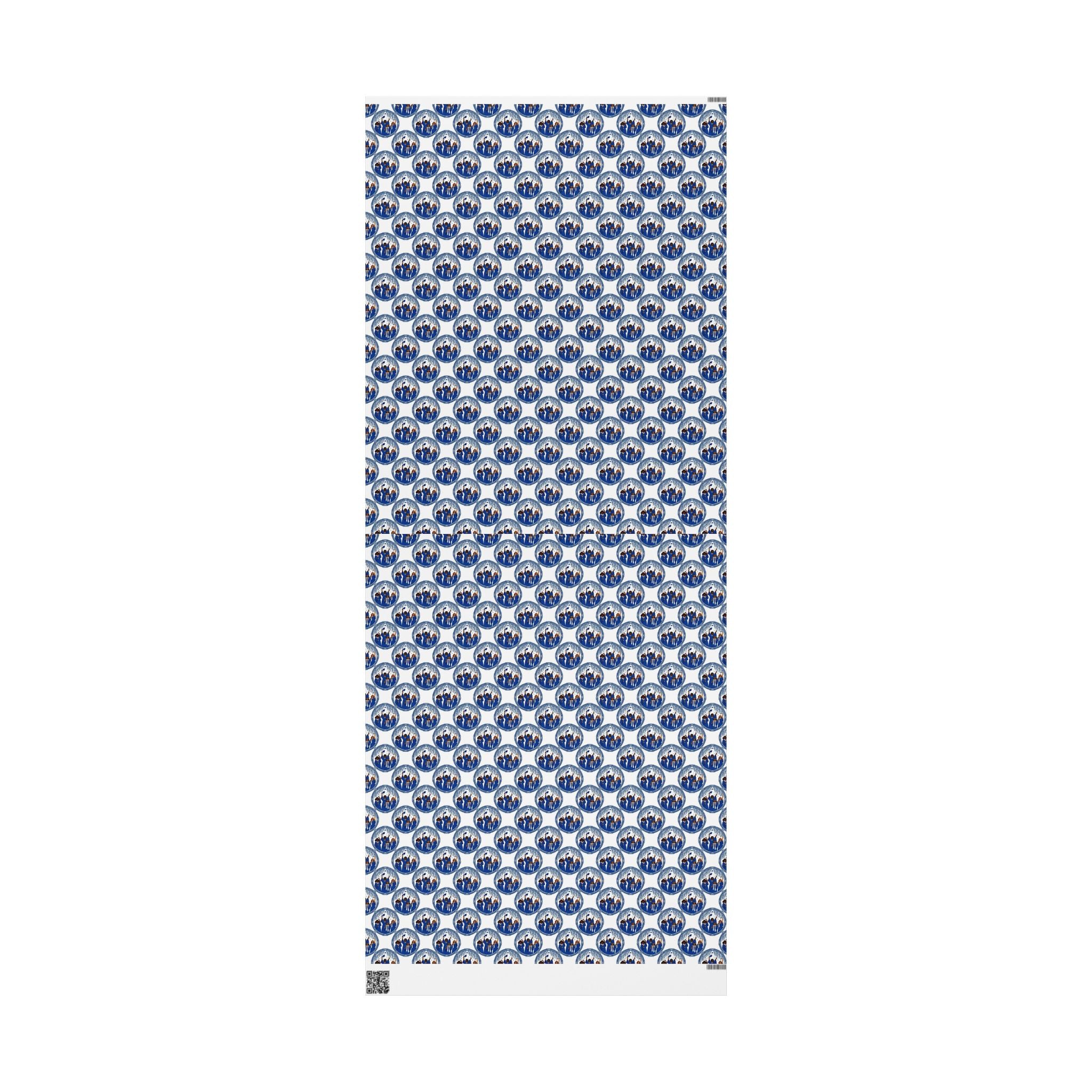 Royal Blue White Graduation Horizon Wrapping Paper — Family Wrap Co.