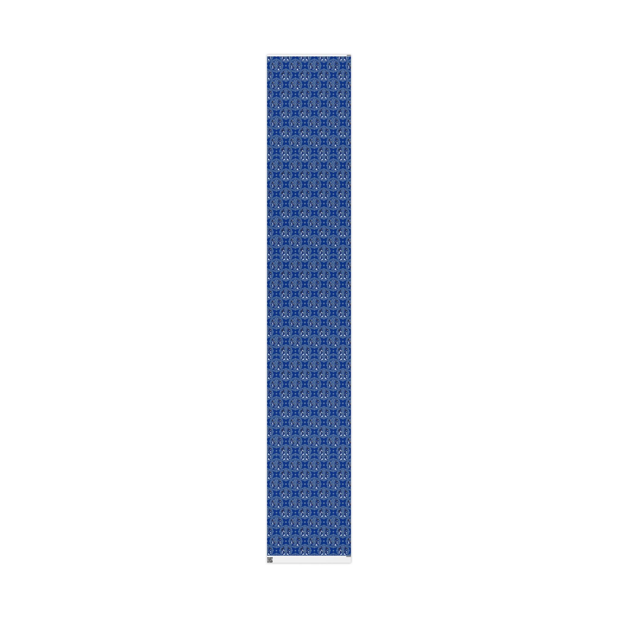 Royal Blue White Strolling Reverie Wrapping Paper — Family Wrap Co.