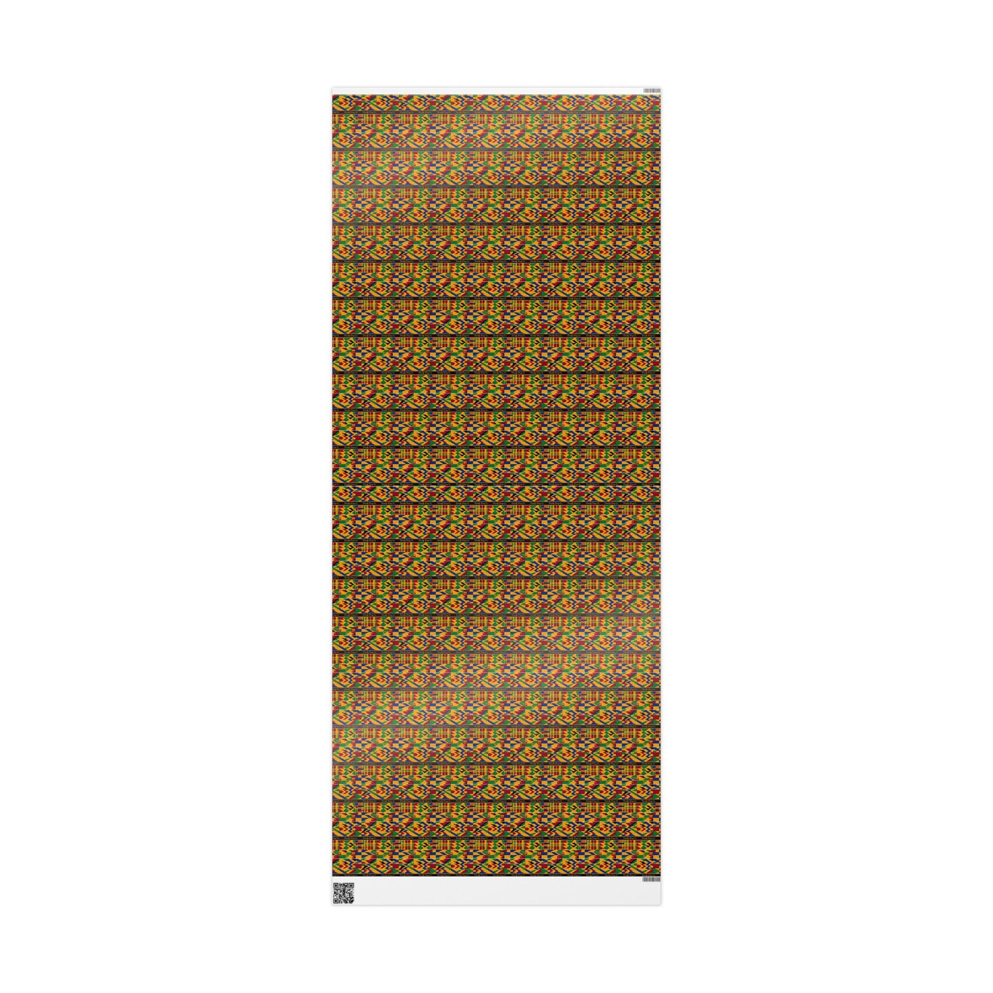 Kente Cloth Heritage Pattern — African American Gift Wrap by Family Wrap Co.