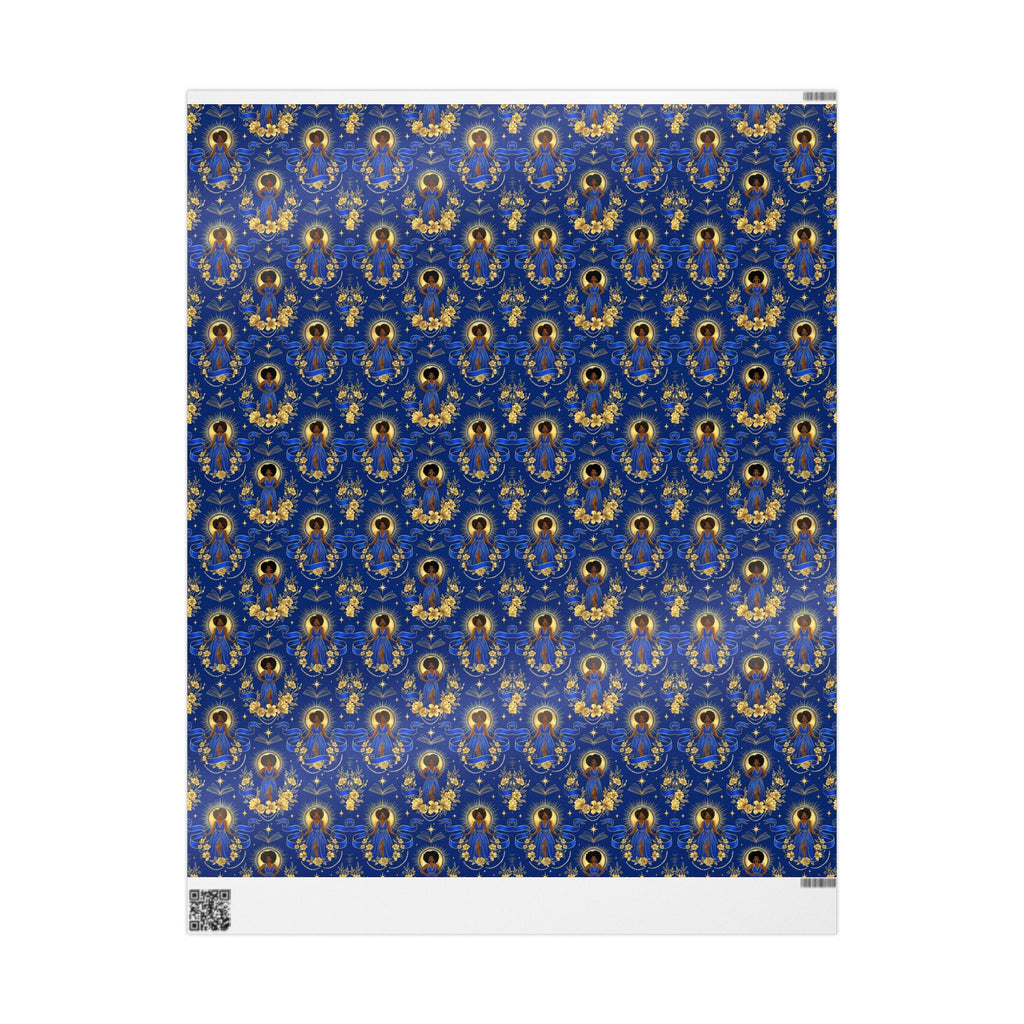 Blue & Gold Radiant Wisdom Wrapping Paper — Family Wrap Co.