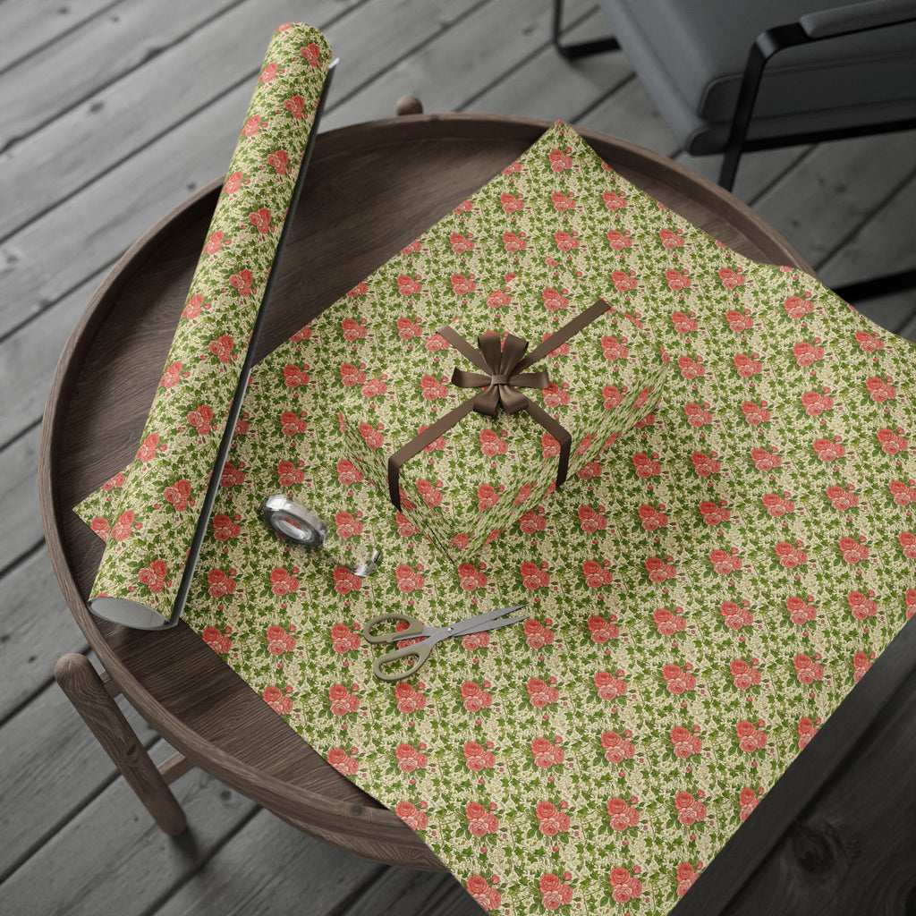 Pink & Green Pearl Garden Pattern — African American Gift Wrap by Family Wrap Co.