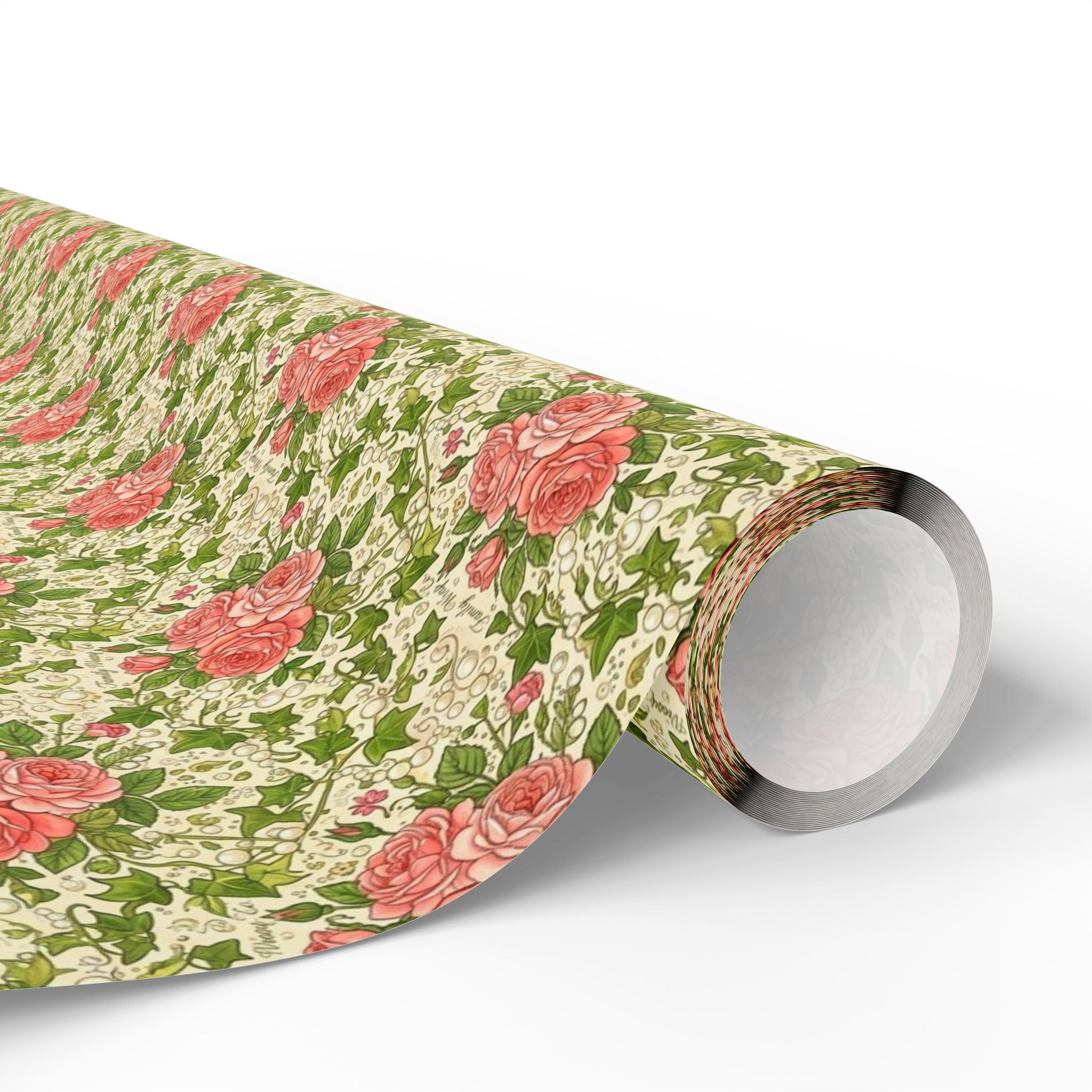 Pink & Green Pearl Garden Pattern — African American Gift Wrap by Family Wrap Co.