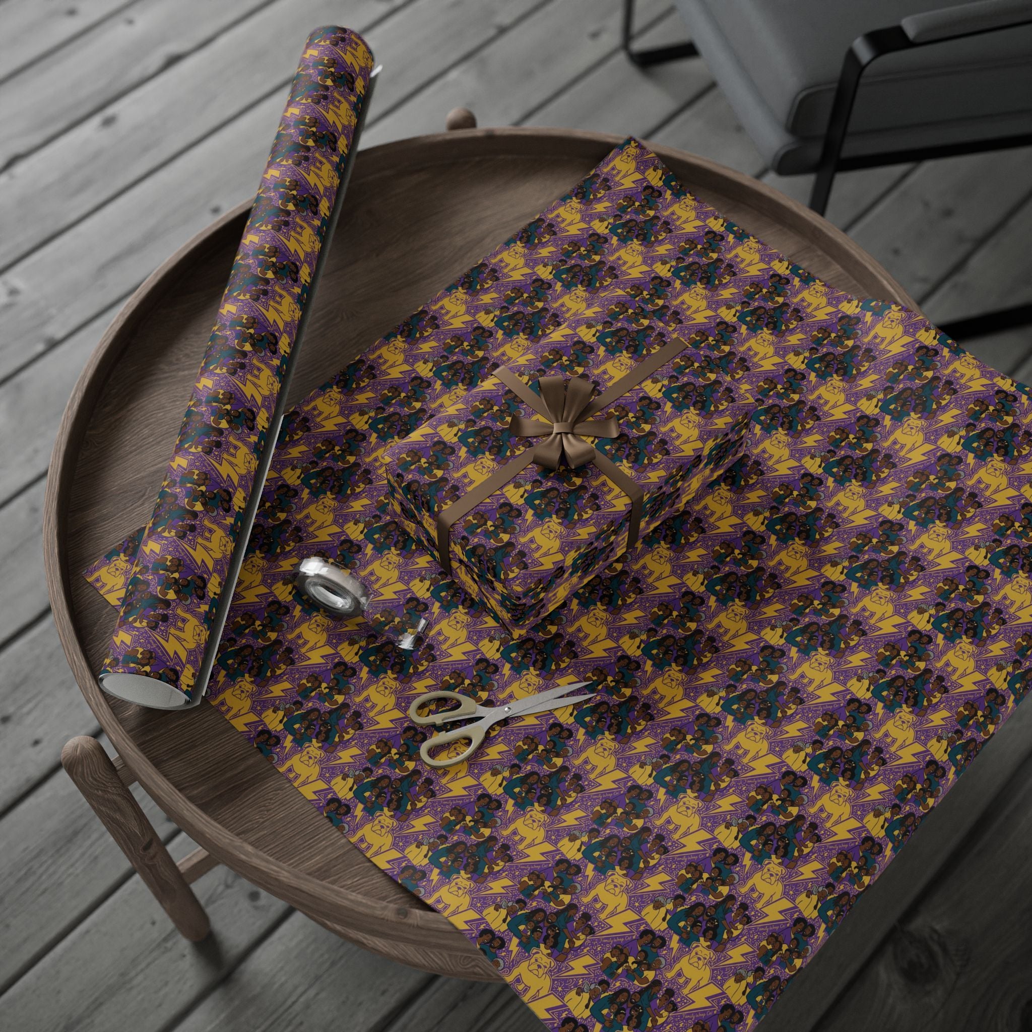 Purple & Gold Majesty Family Wrap — African American Gift Wrap by Family Wrap Co.