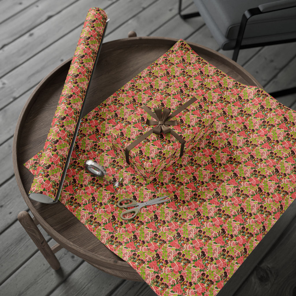 Pink & Green Family Celebration Wrap — African American Gift Wrap by Family Wrap Co.