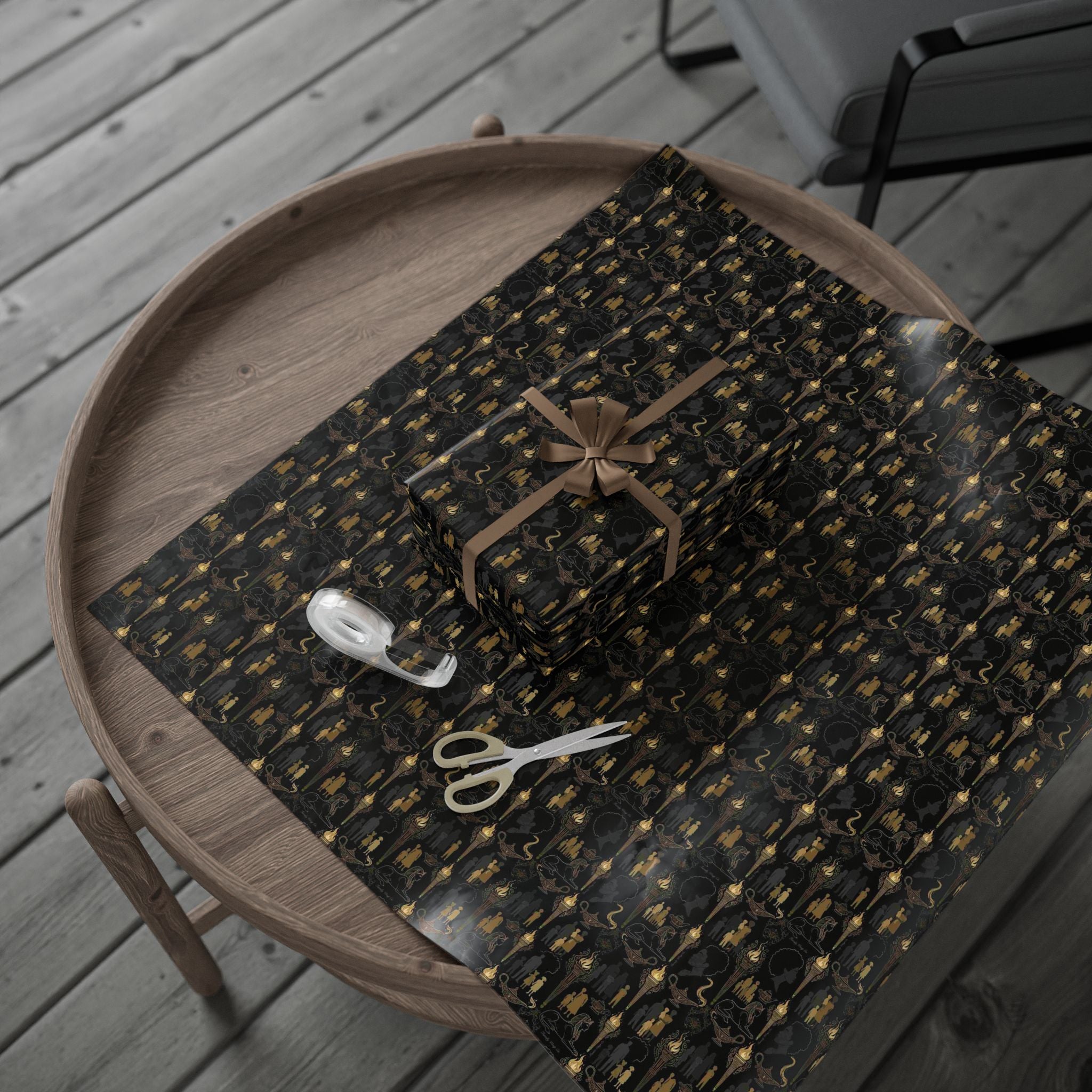 Onyx Sphinx & Gold Wrapping Paper — Family Wrap Co.