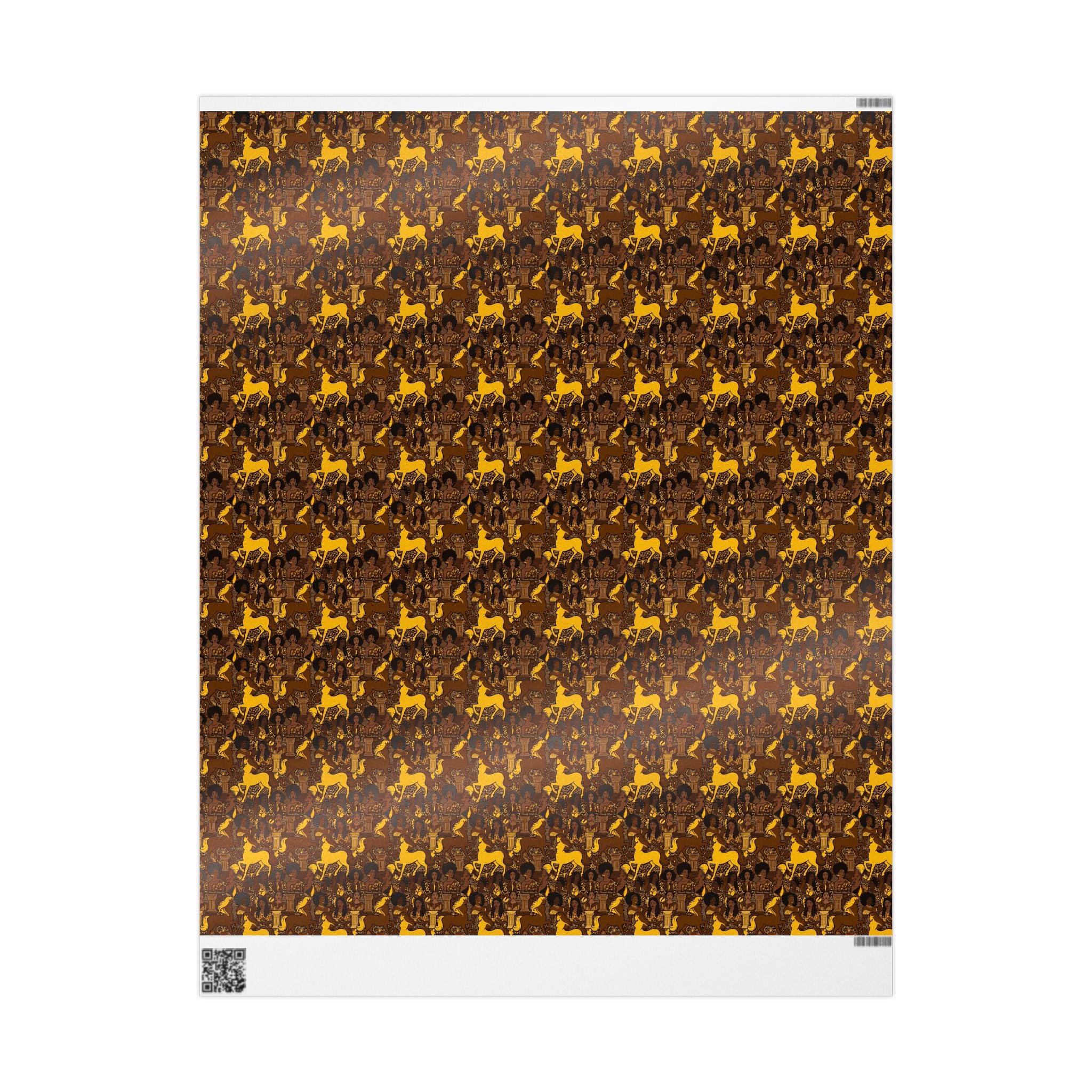 Brown & Gold Heritage Women's Pattern — African American Gift Wrap by Family Wrap Co.