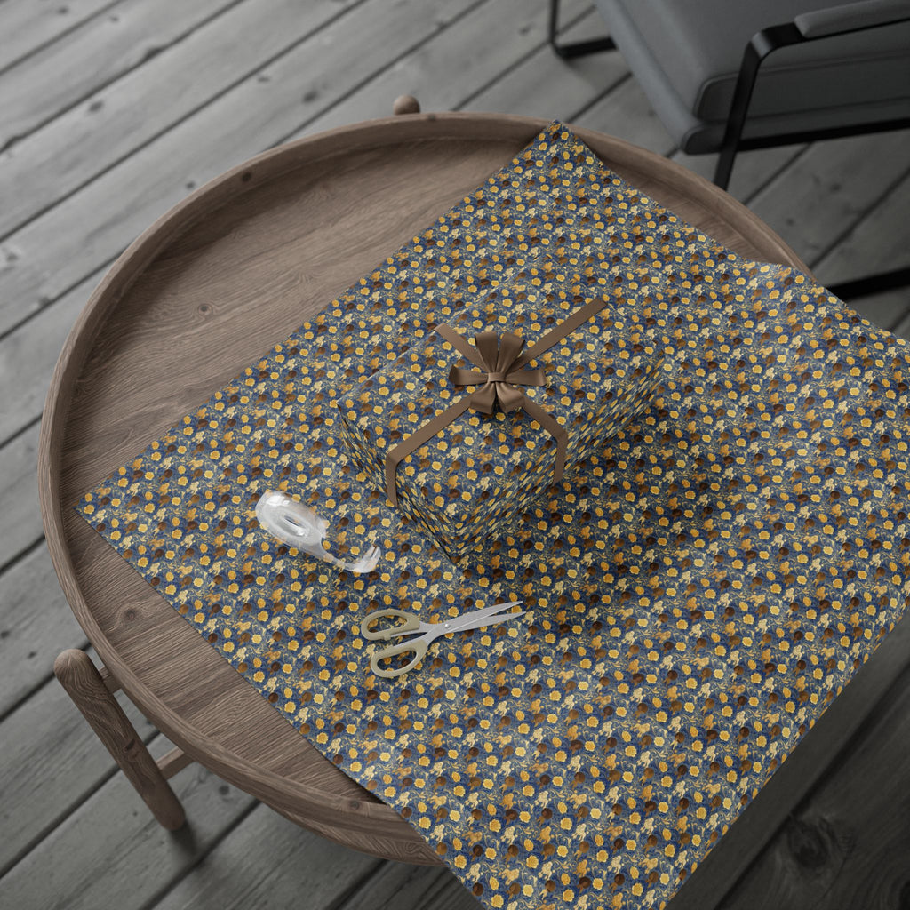 Sapphire Crown & Golden Bloom — African American Gift Wrap by Family Wrap Co.