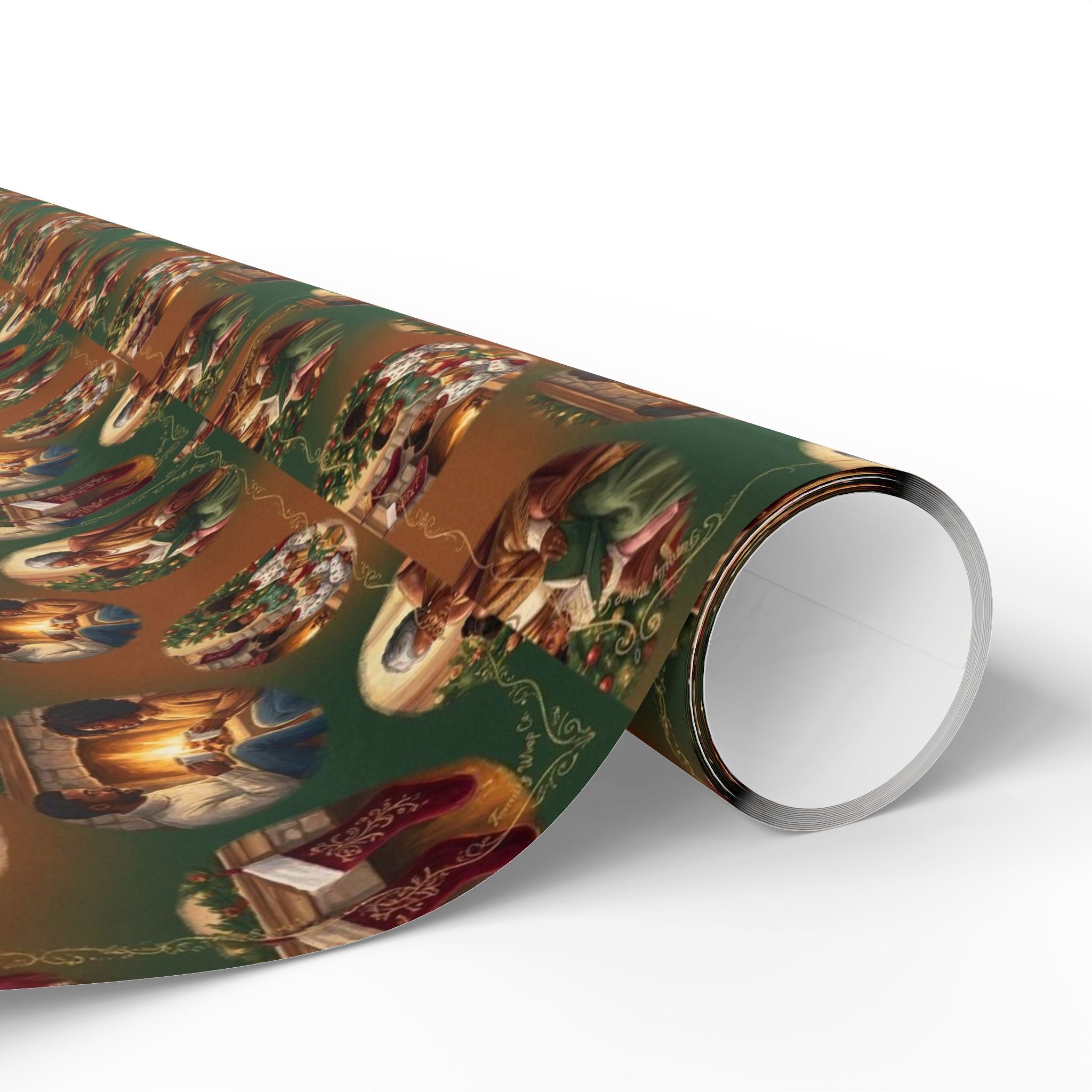 Holiday Hearthside Memories Pattern — African American Gift Wrap by Family Wrap Co.