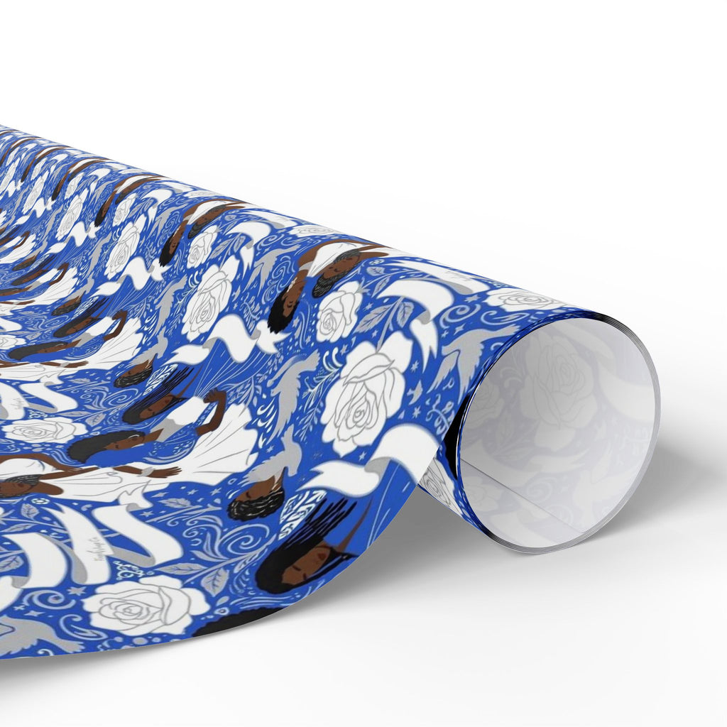 Royal Blue Grace Women's Pattern — African American Gift Wrap by Family Wrap Co.