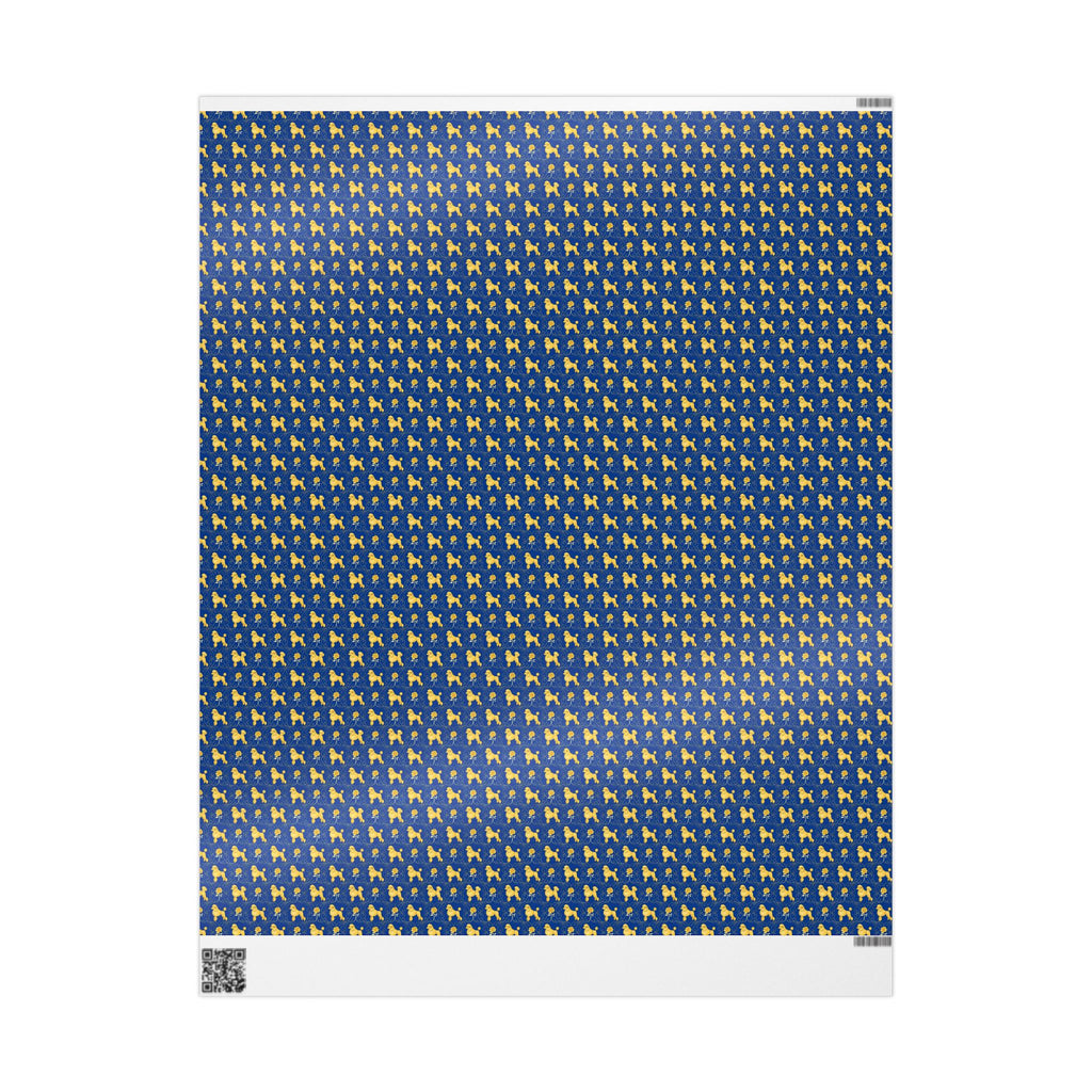 Golden Poodle & Yellow Rose Pattern — African American Gift Wrap by Family Wrap Co.