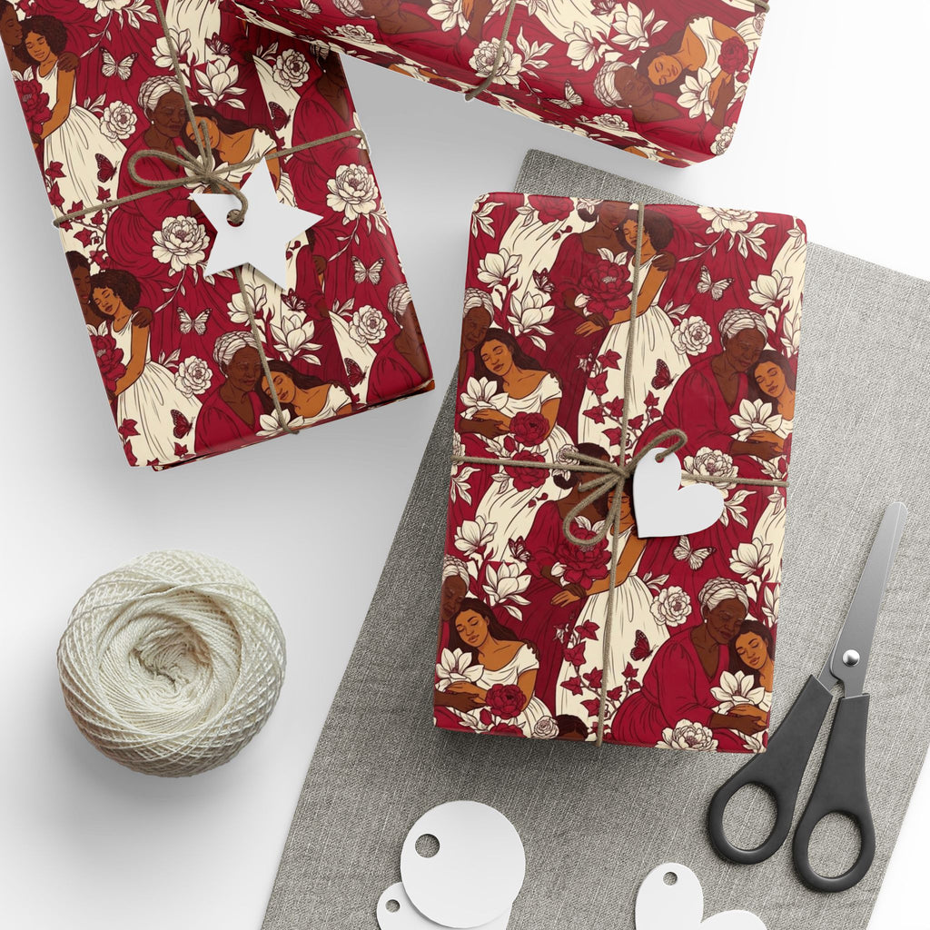 Crimson Cream Garden Gathering Wrapping Paper — Family Wrap Co.