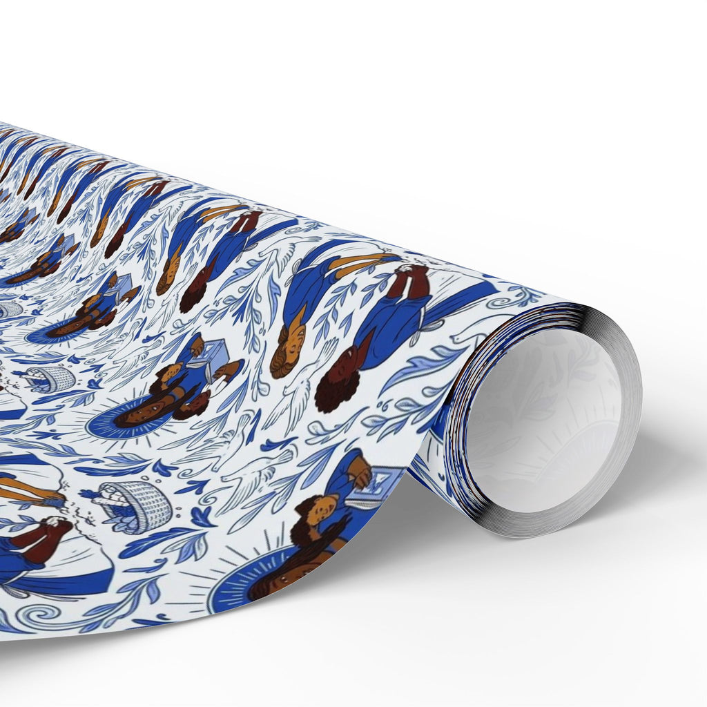 Royal Blue & White Luxury Wrapping Paper — Family Wrap Co.