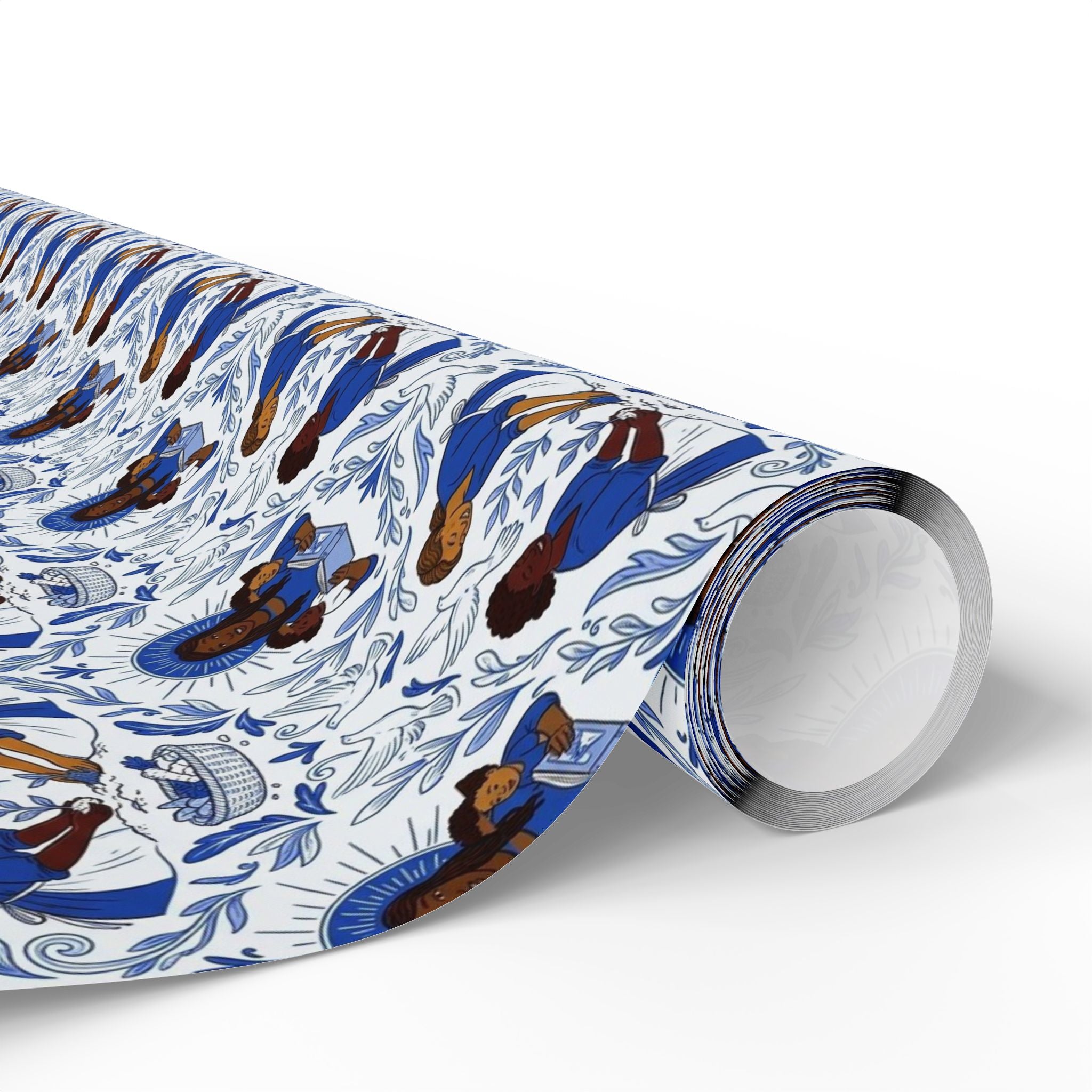 Royal Blue & White Luxury Wrapping Paper — Family Wrap Co.
