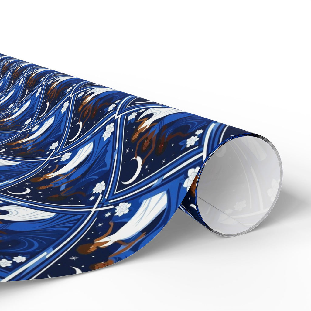 Royal Blue Moonlit Gala Wrapping Paper — Family Wrap Co.