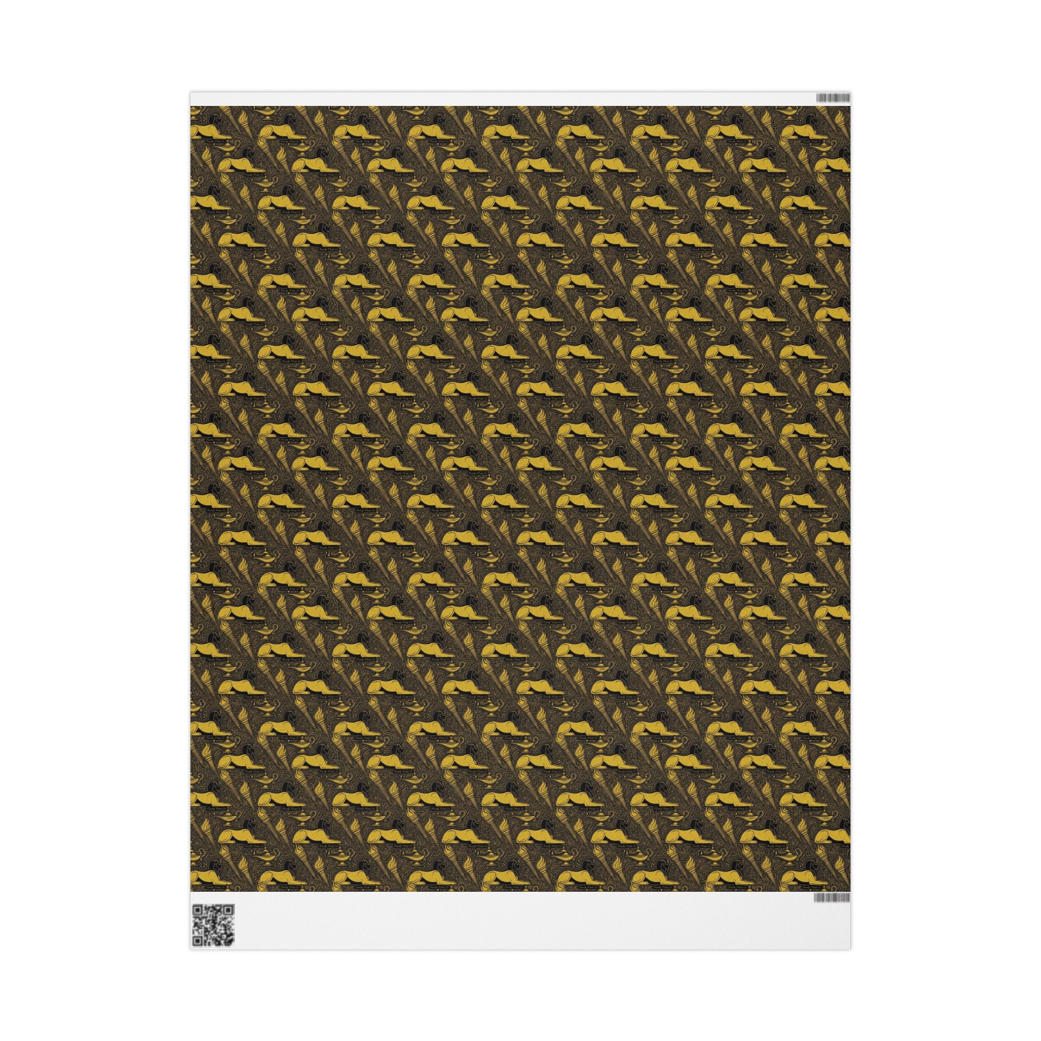 Black & Gold Sphinx Prestige Pattern — African American Gift Wrap by Family Wrap Co.