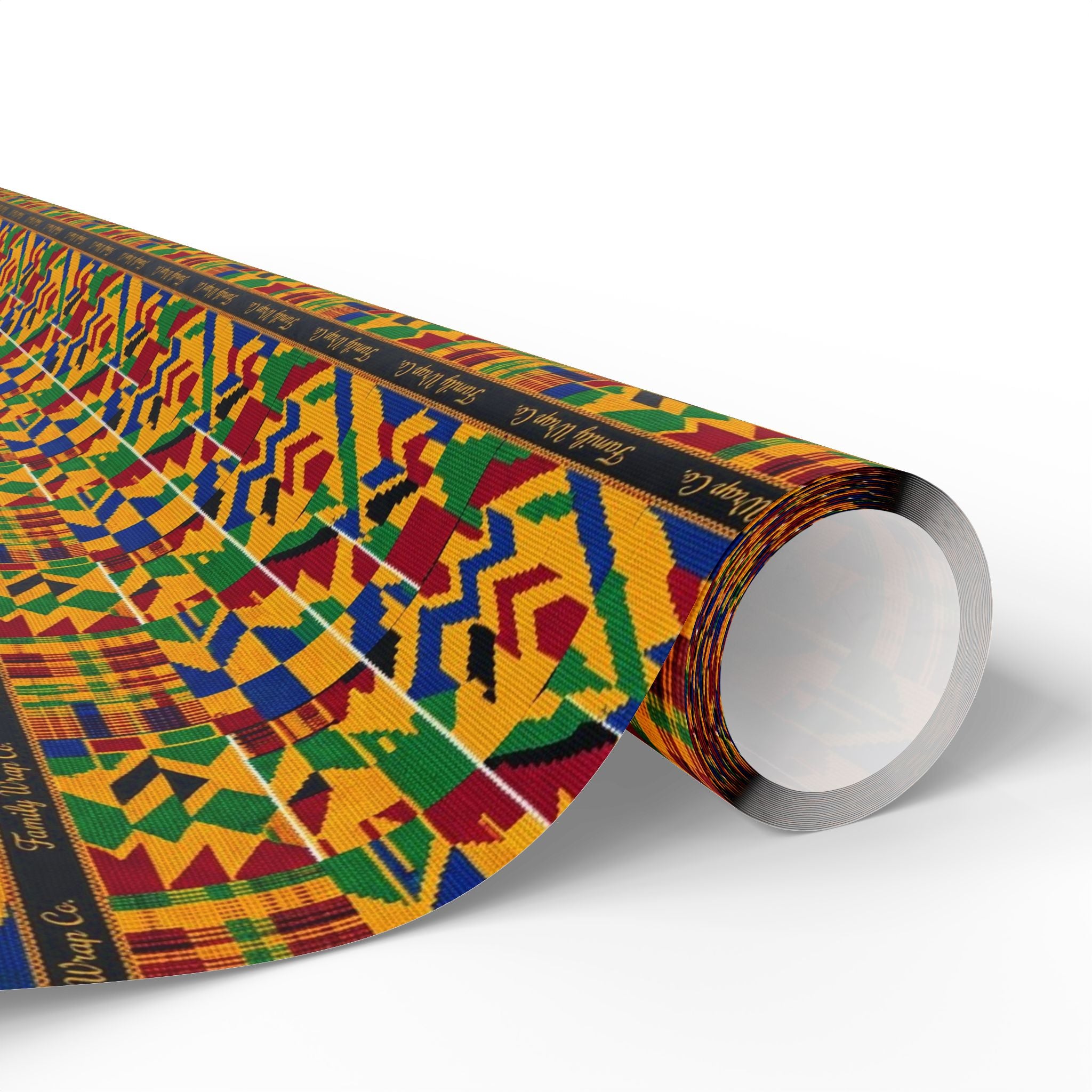 Kente Cloth Heritage Pattern — African American Gift Wrap by Family Wrap Co.