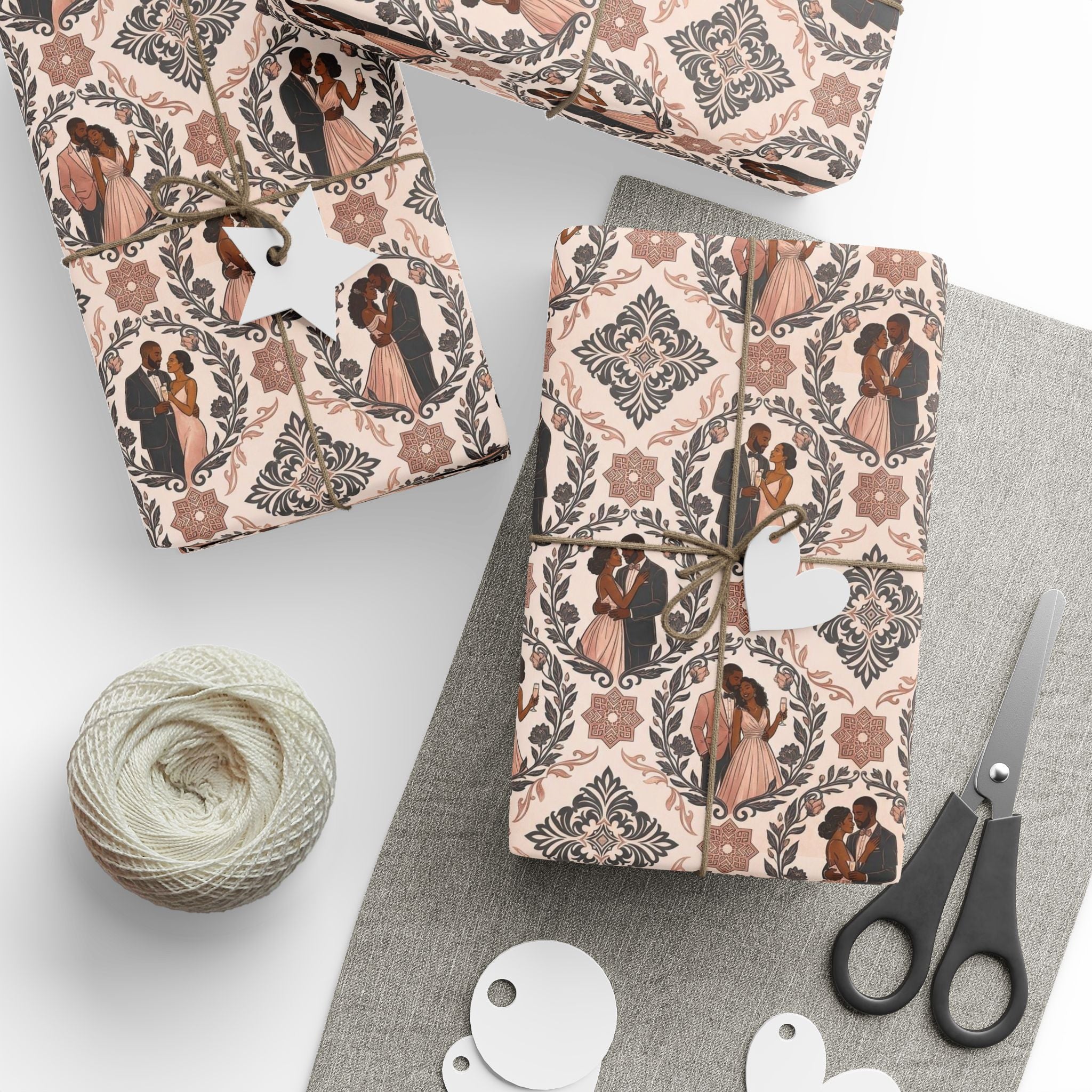 Charcoal & Rose Gold Elegance Wrapping Paper — Family Wrap Co.