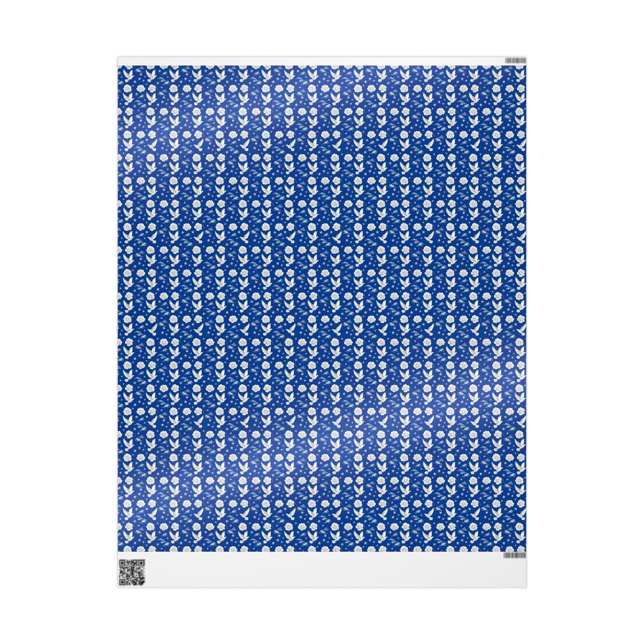 Royal Blue & White Celestial Botanical Gift Wrap — Family Wrap Co.