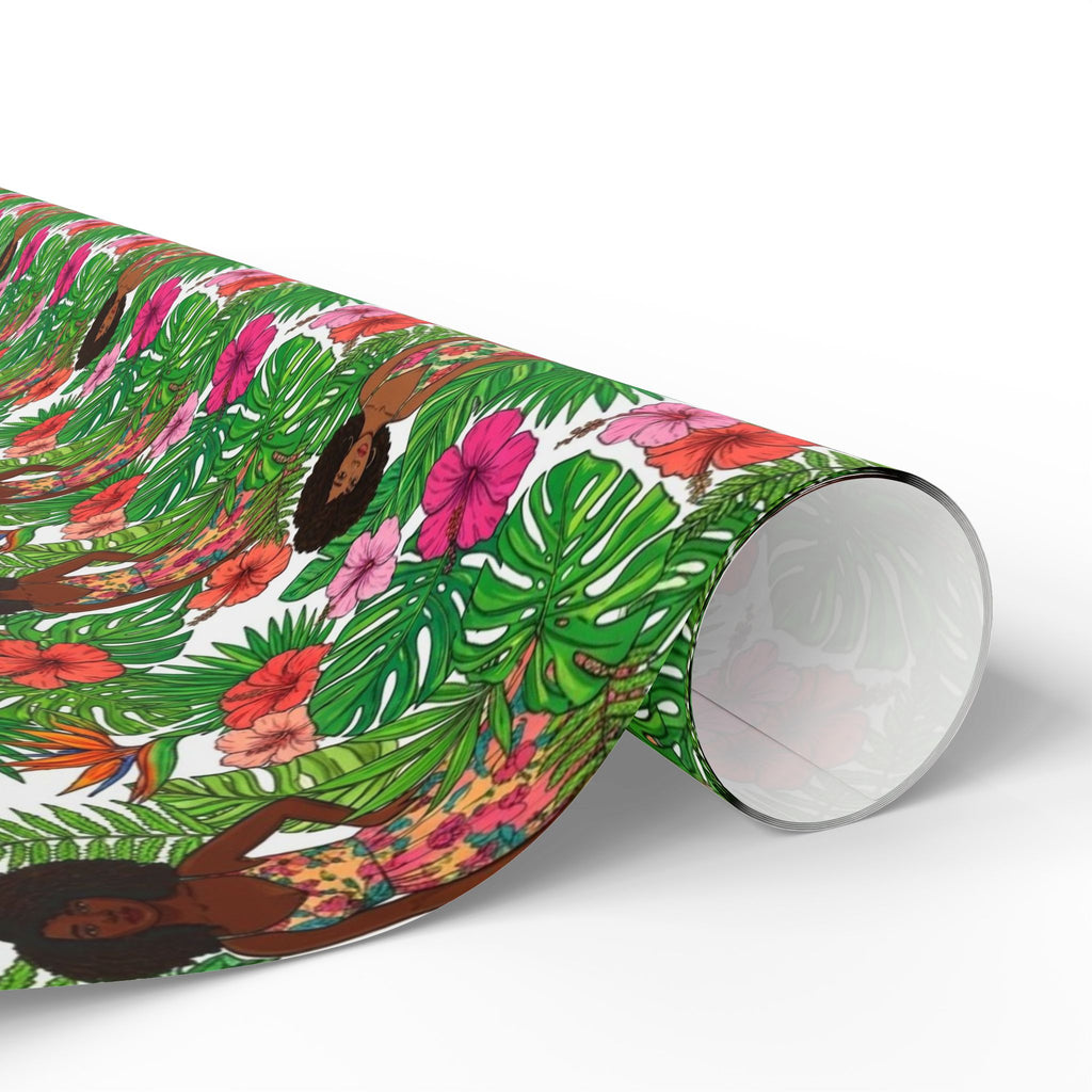 Pink & Green Botanical Garden Wrapping Paper — Family Wrap Co.