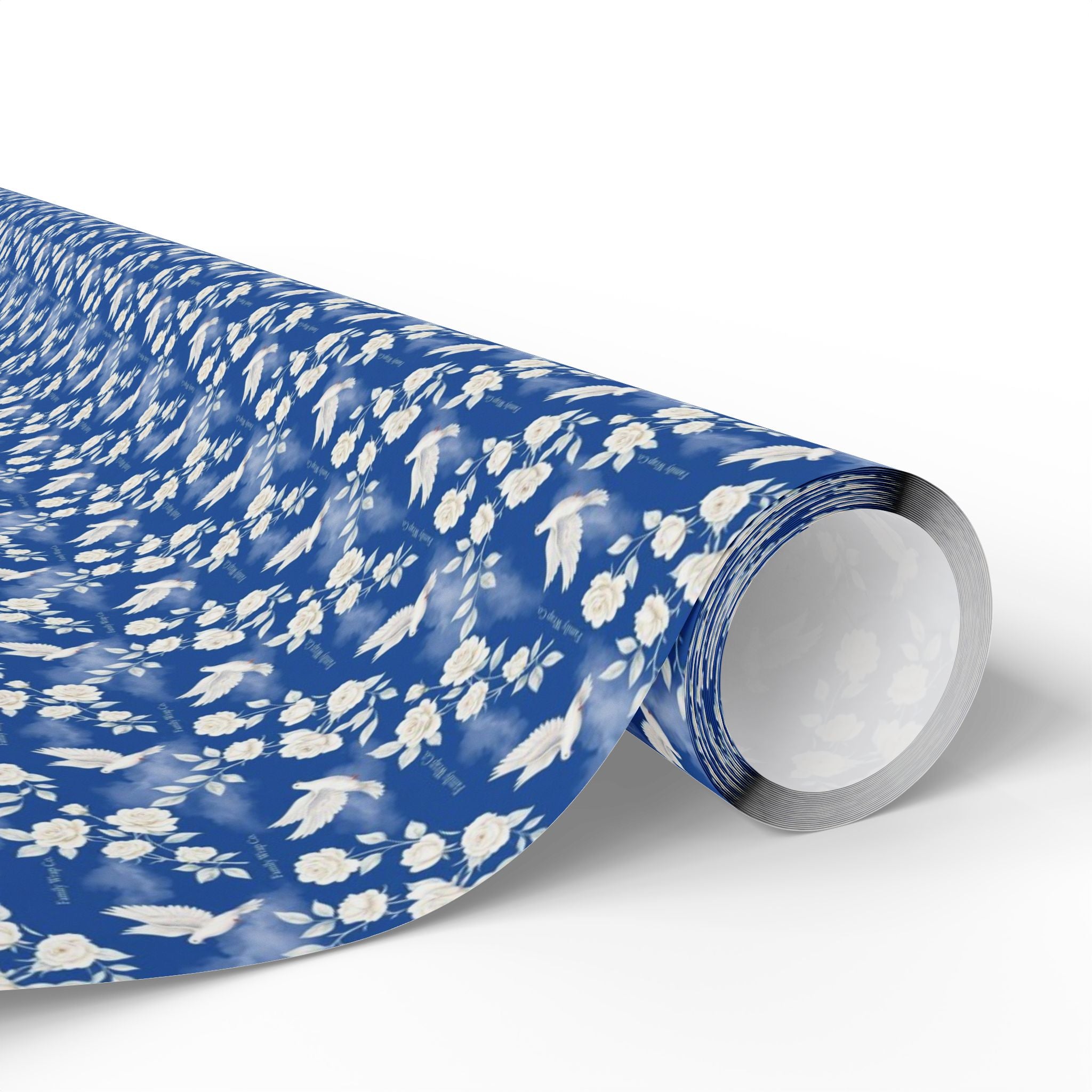 Dove & White Rose Grace Pattern — African American Gift Wrap by Family Wrap Co.