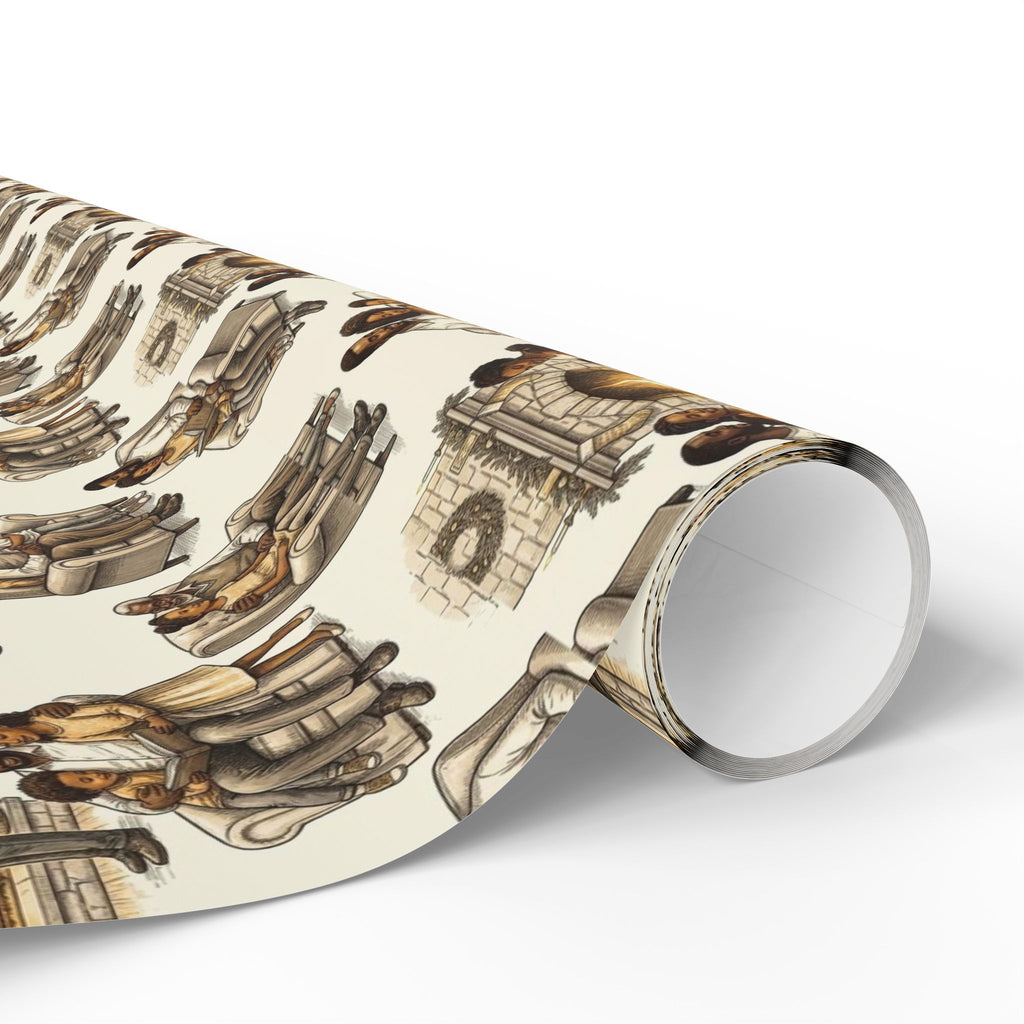 Neutral Toile Hearthside Family Wrapping Paper — Family Wrap Co.