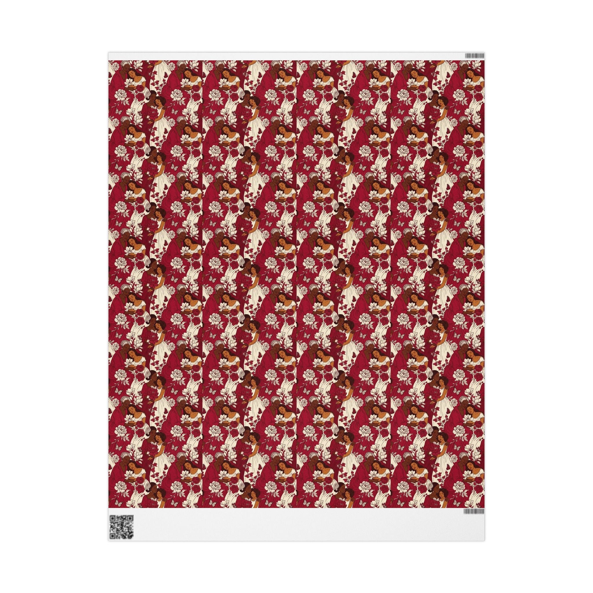 Crimson Cream Garden Gathering Wrapping Paper — Family Wrap Co.