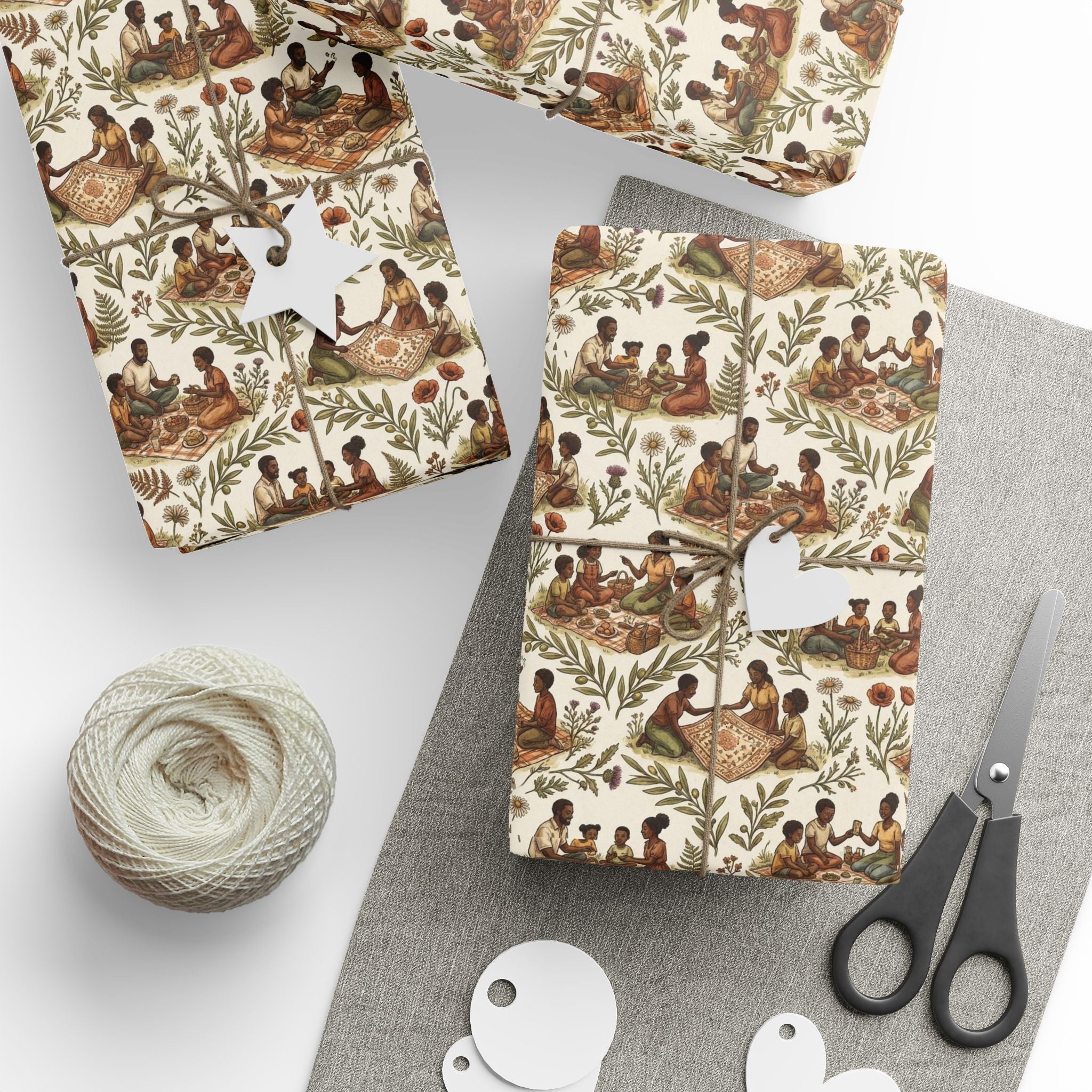 Picnic in the Park — Cinnamon & Olive Wrapping Paper — Family Wrap Co.
