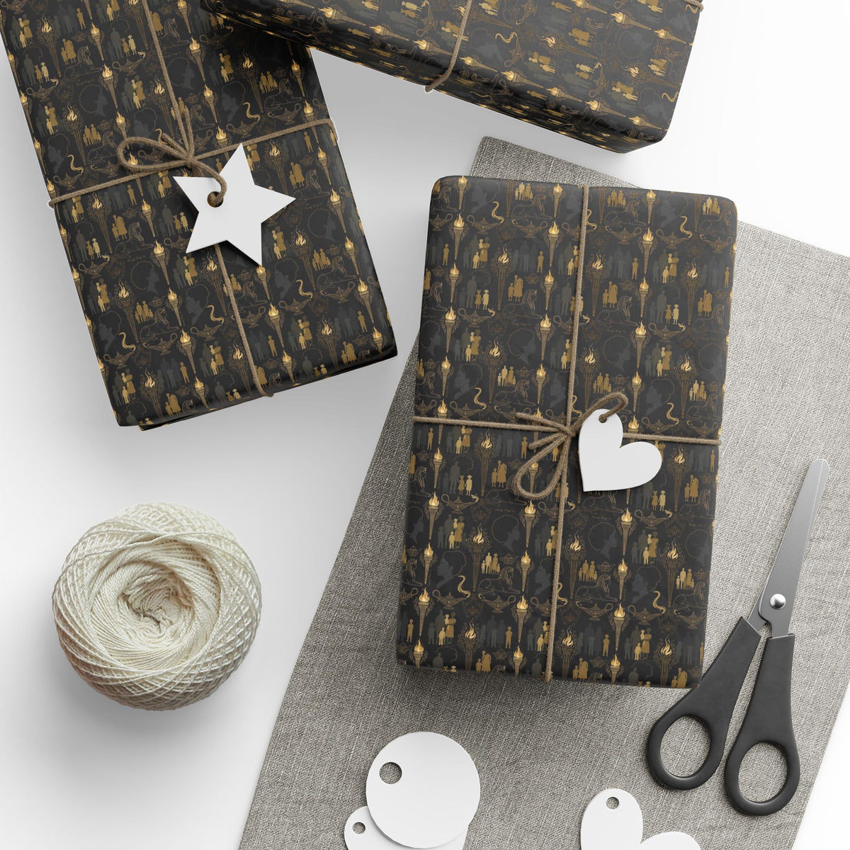 Onyx Sphinx & Torch of Gold — African American Gift Wrap by Family Wrap Co.