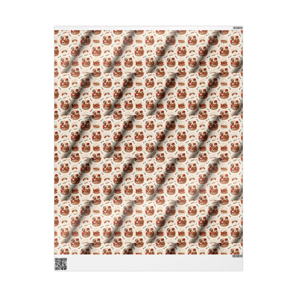 Mr. and Mrs. Claus Sweet Treats Pattern — African American Gift Wrap by Family Wrap Co.