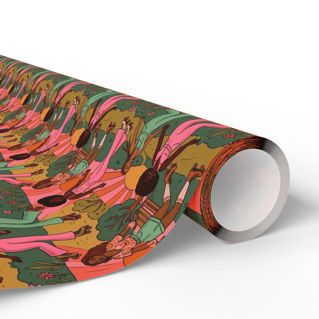 Sunset Roller Skating Energy Wrapping Paper — Family Wrap Co.
