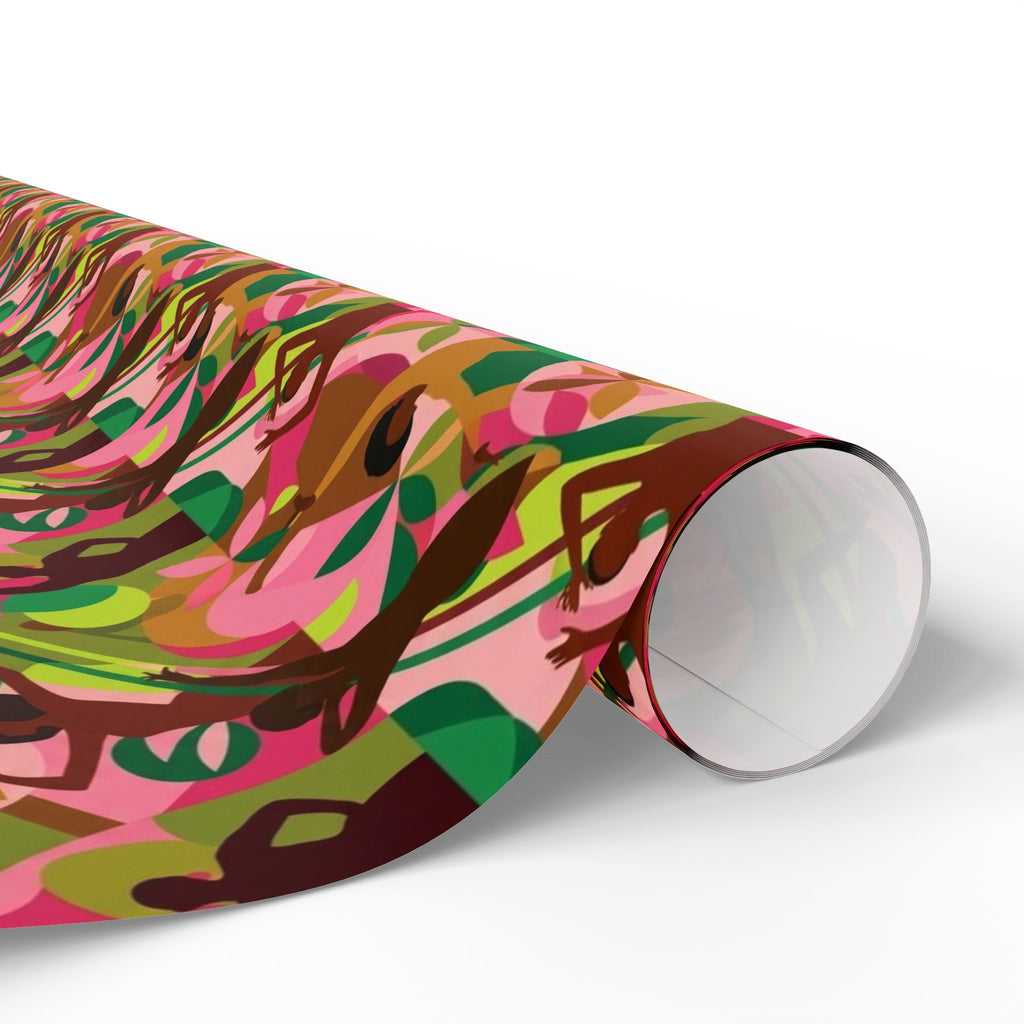 Pink & Green Abstract Figures Wrapping Paper — Family Wrap Co.
