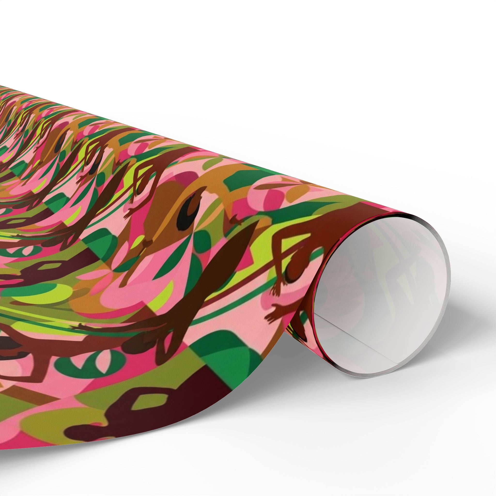 Pink & Green Abstract Figures Wrapping Paper — Family Wrap Co.
