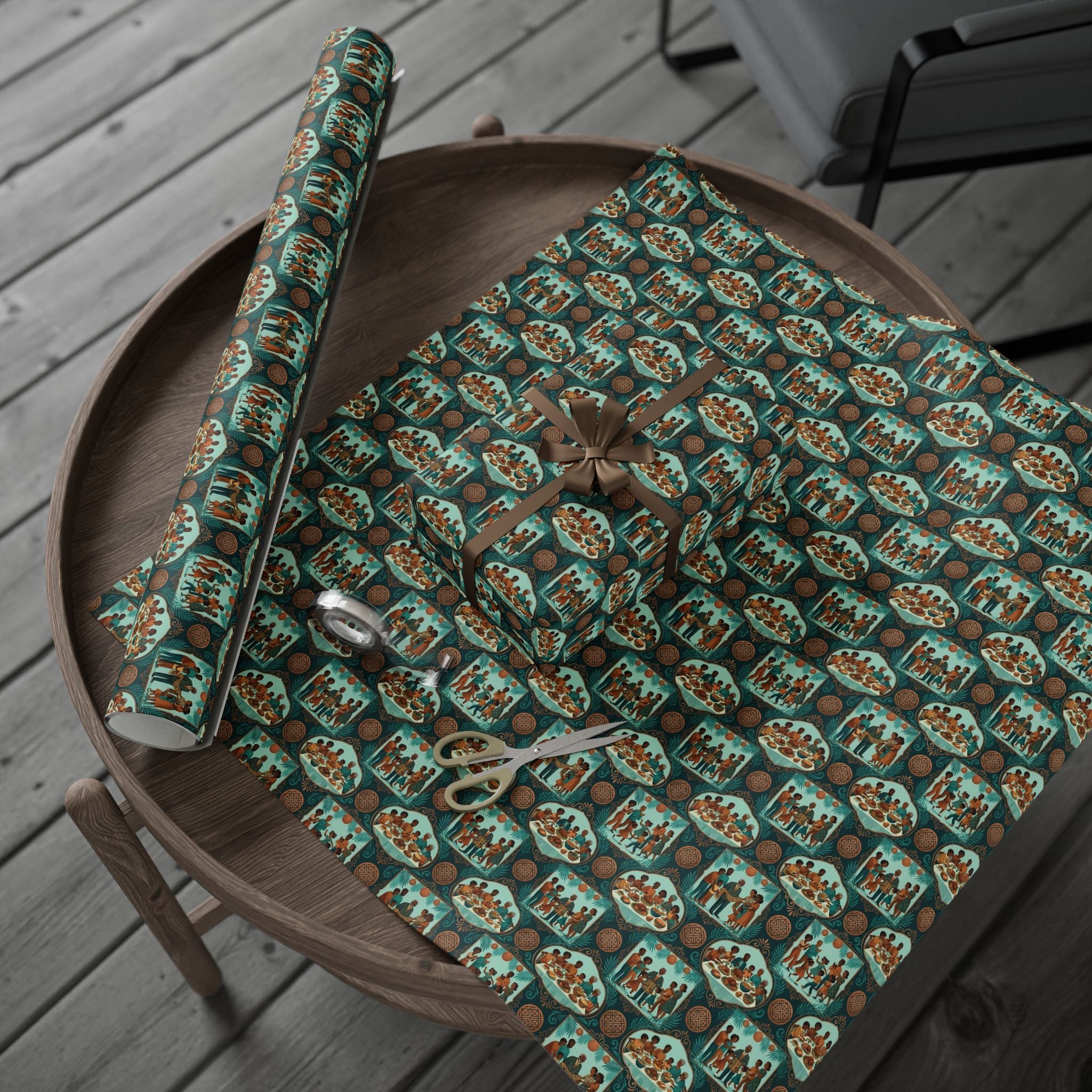 Teal & Copper Heritage Wrapping Paper — Family Wrap Co.