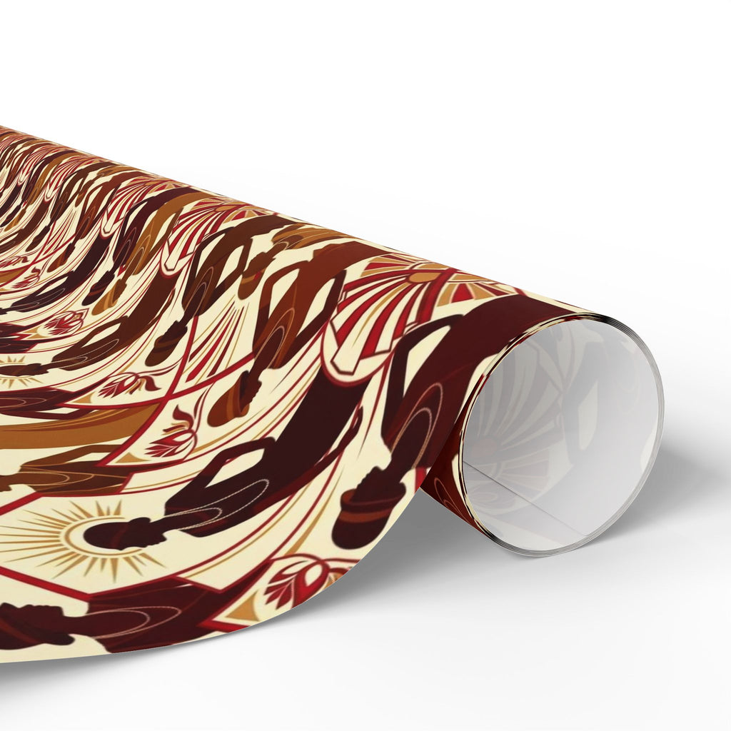 Crimson & Cream Art Deco Silhouettes Wrapping Paper — Family Wrap Co.